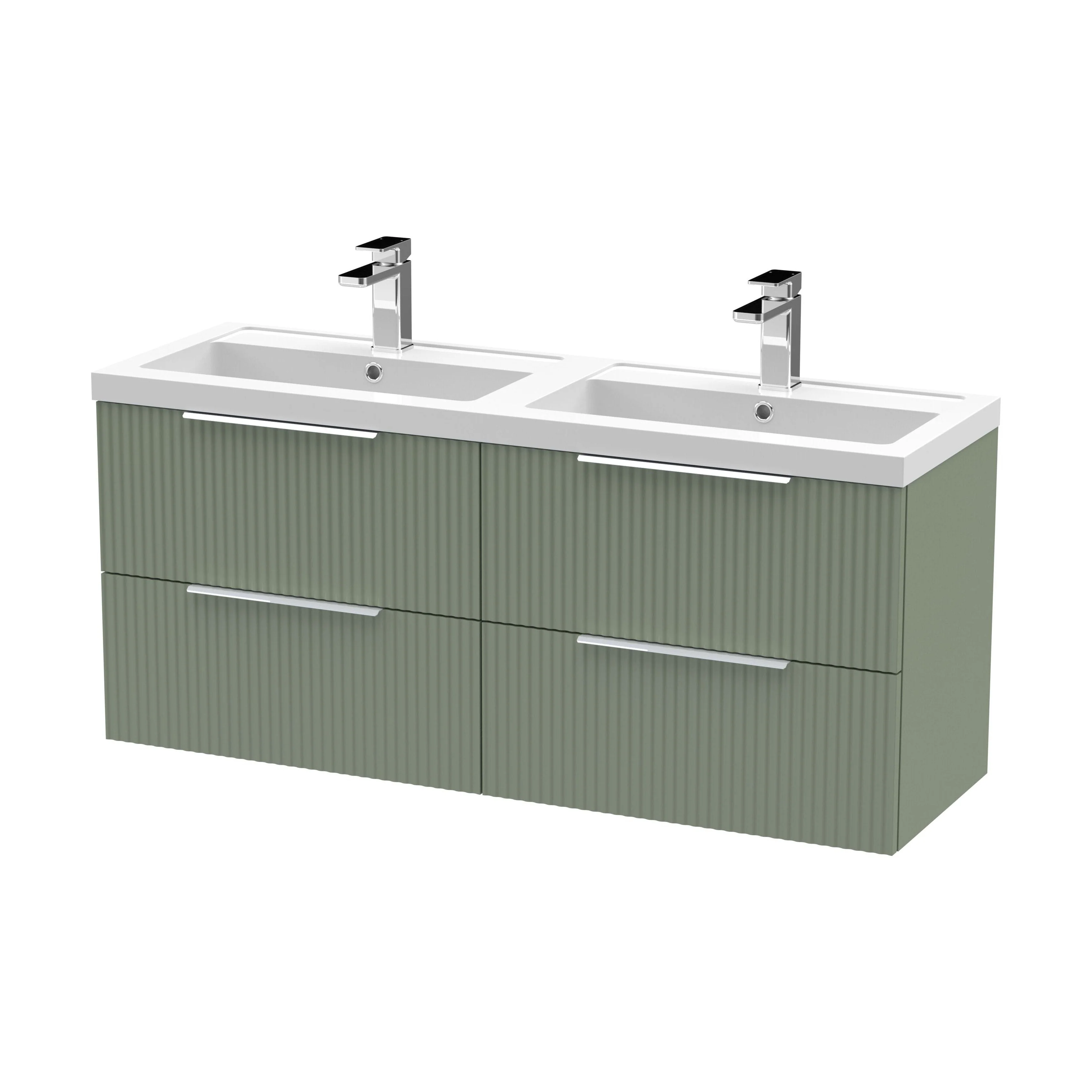 Tixall Fluted Front Wall Hung Vanity Basin Unit 800mm - 2 Drawer - Image 143