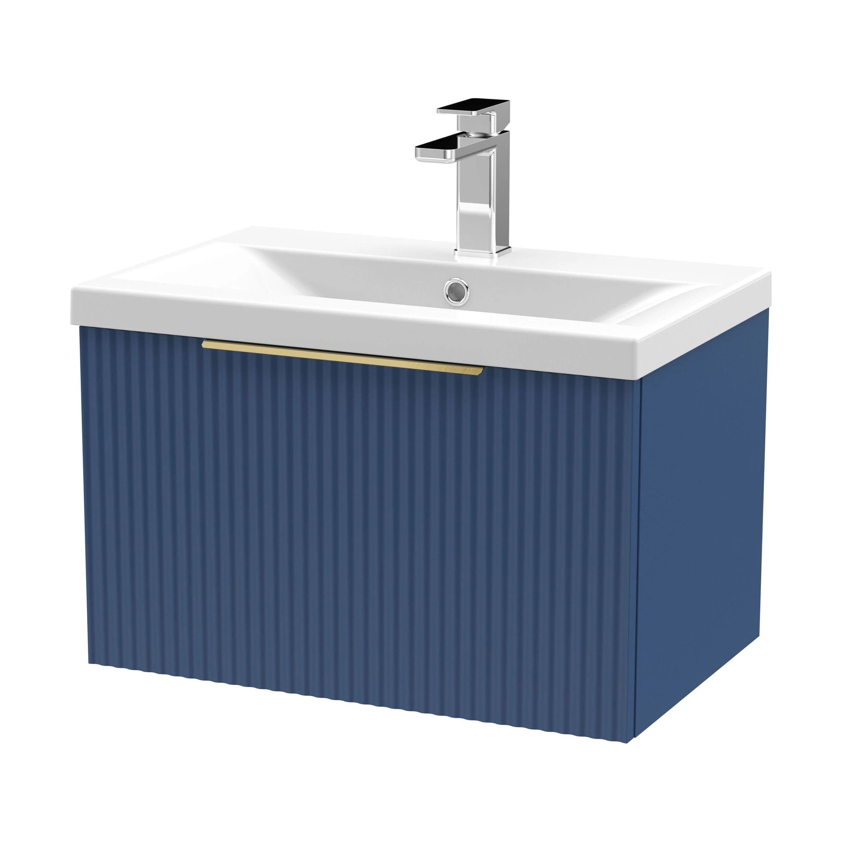 Tixall Fluted Front Wall Hung Vanity Basin Unit 800mm - 1 Drawer - Image 124