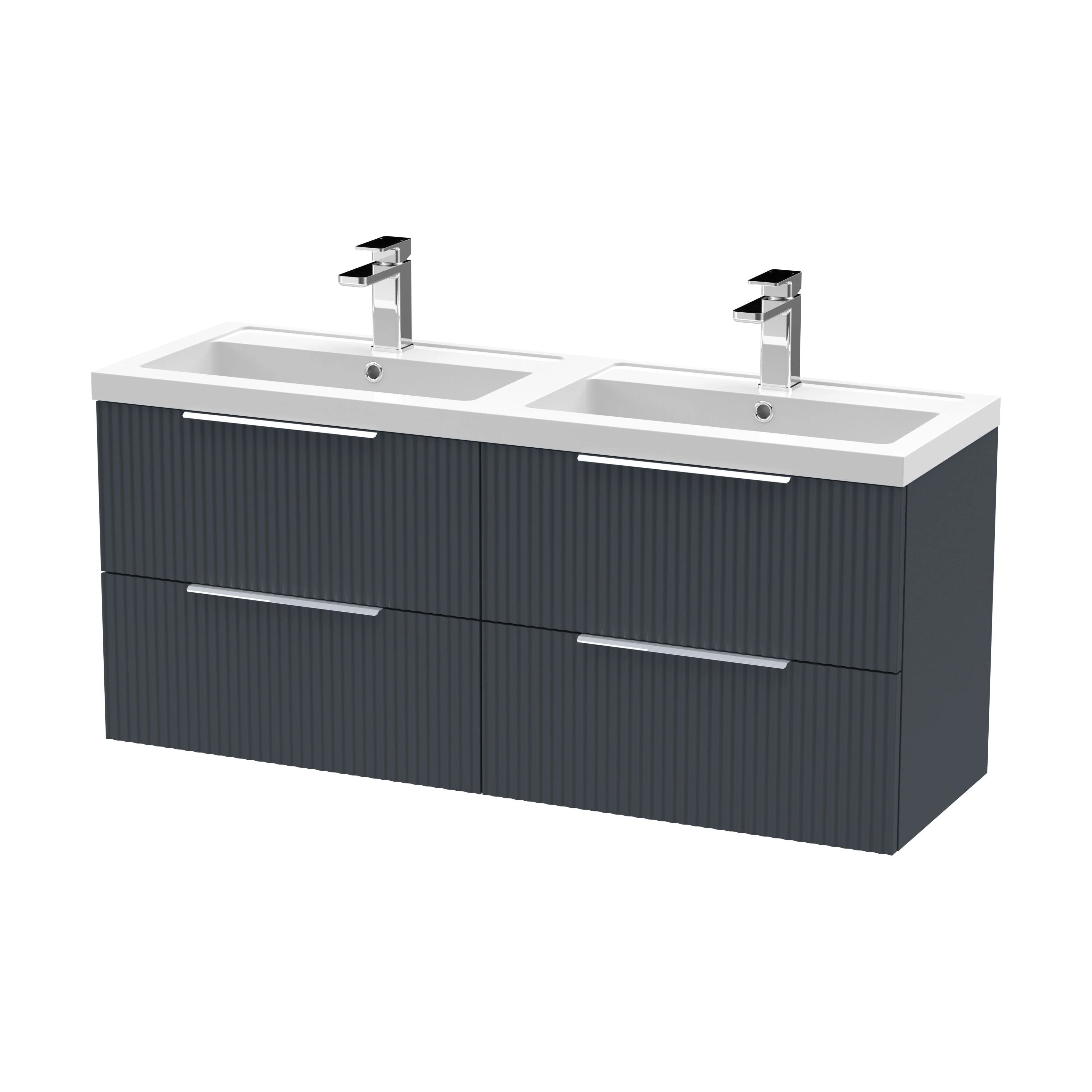 Tixall Fluted Front Wall Hung Vanity Basin Unit 800mm - 1 Drawer - Image 47