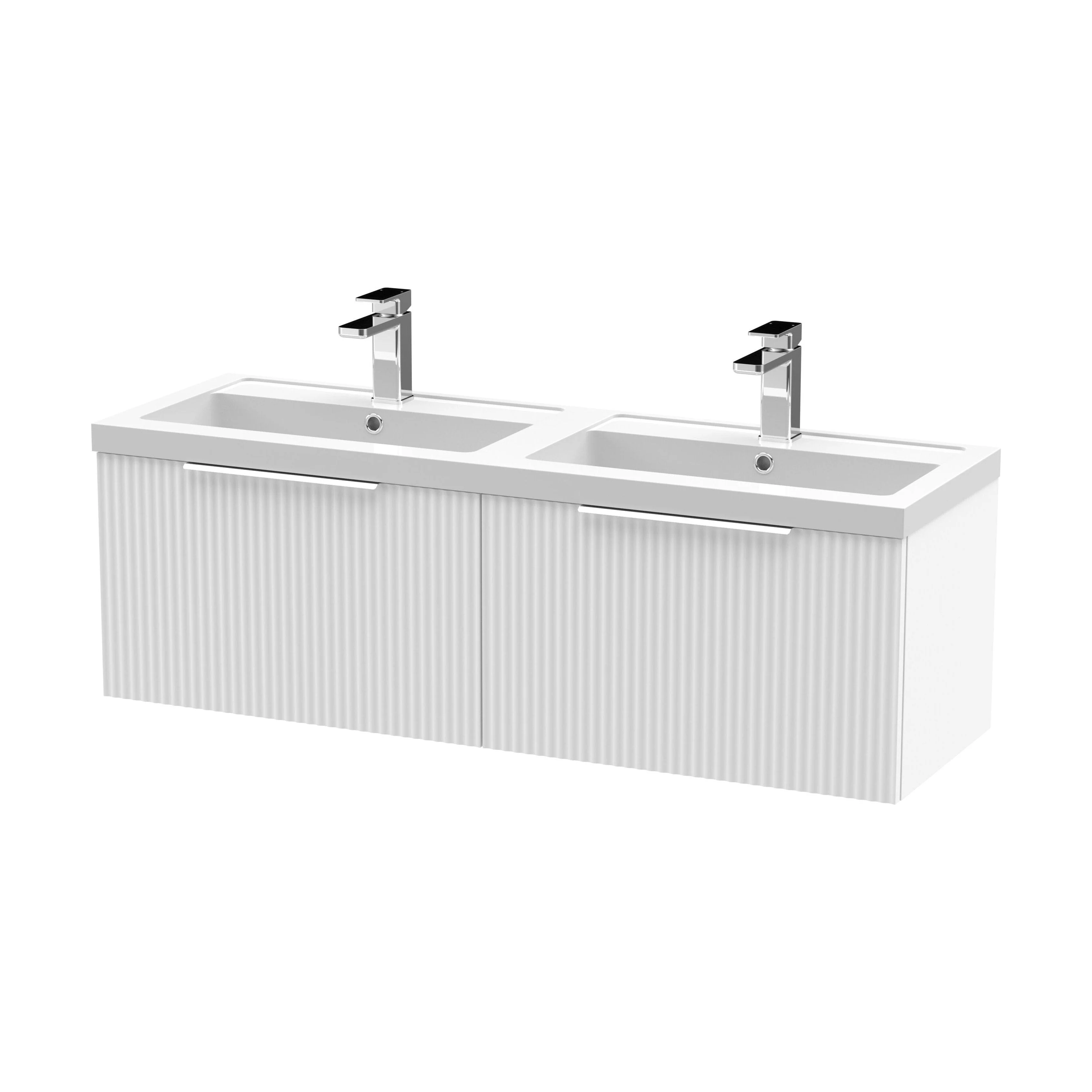 Tixall Fluted Front Wall Hung Vanity Basin Unit 800mm - 1 Drawer - Image 77