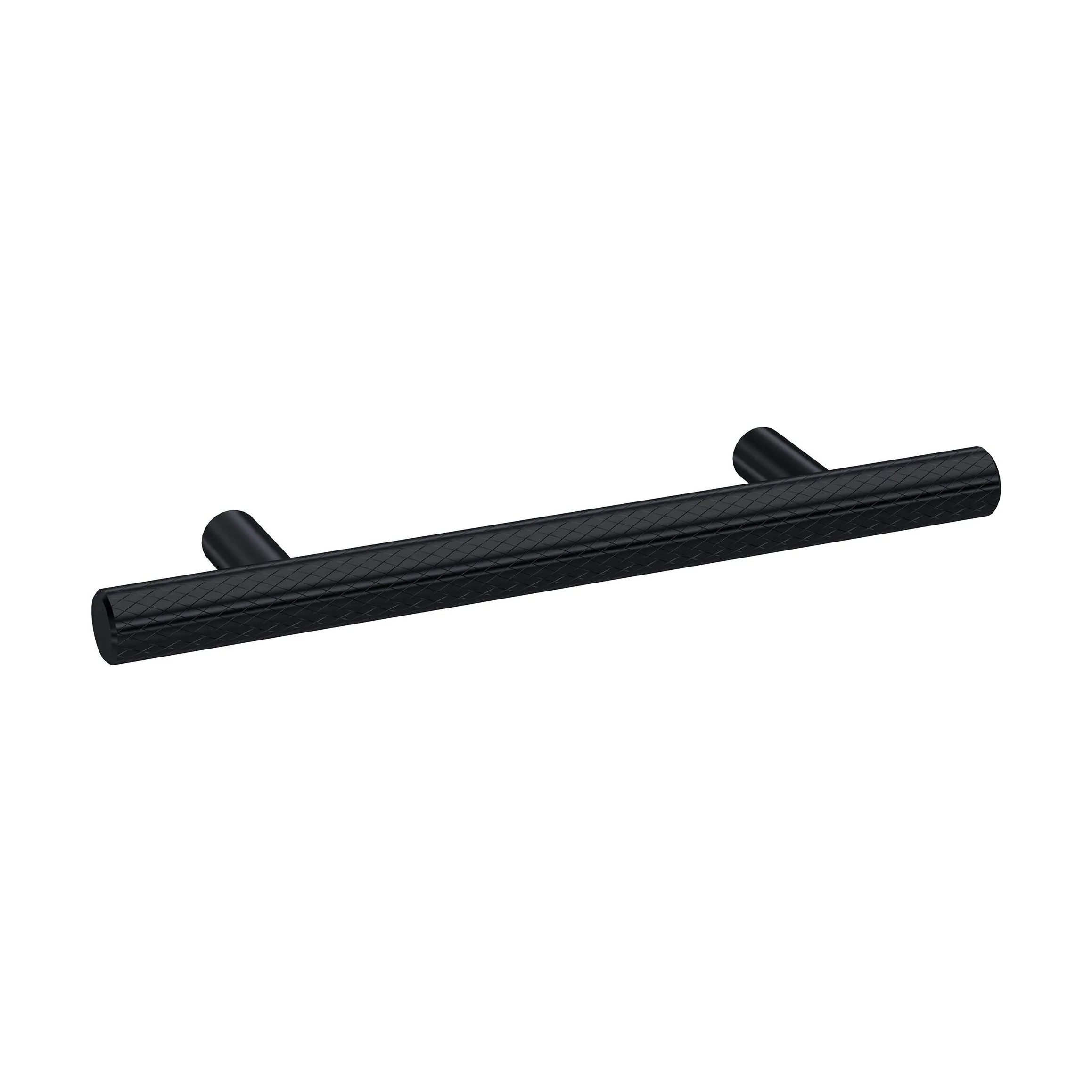 Furniture Handle Textured Knurled Bar Handle, 156mm (96mm Centres) - Matt Black