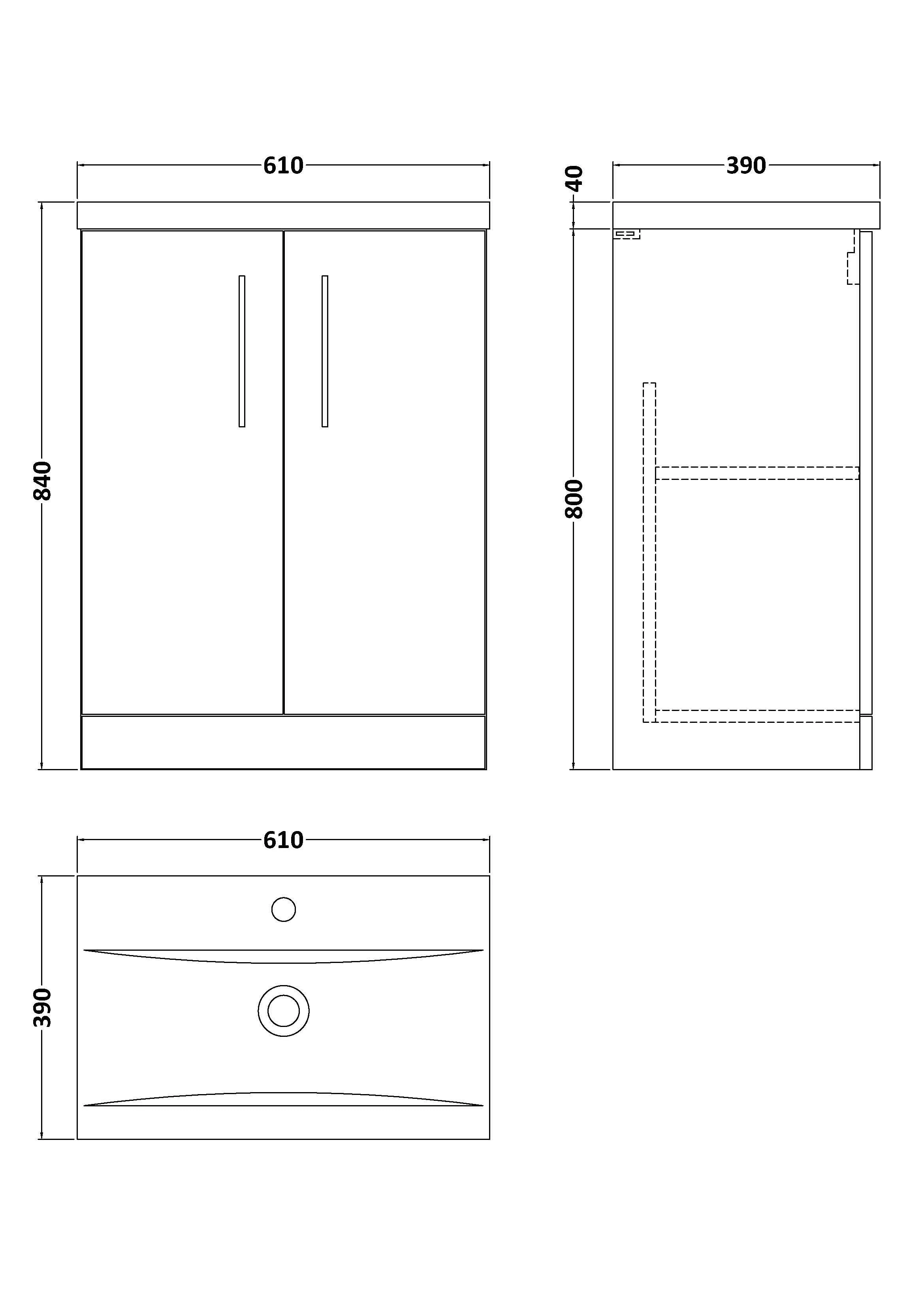 Contemporary Floor Standing Vanity Unit with Mid-Edge Basin, Choice of Size - Image 27