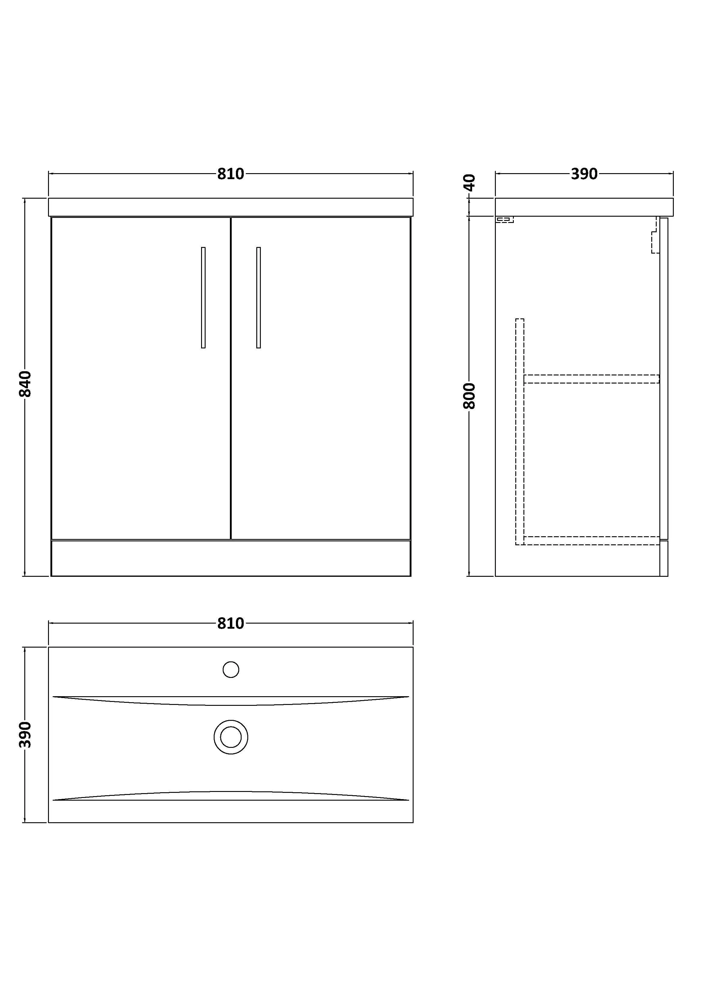 Contemporary Floor Standing Vanity Unit with Mid-Edge Basin, Choice of Size - Image 69