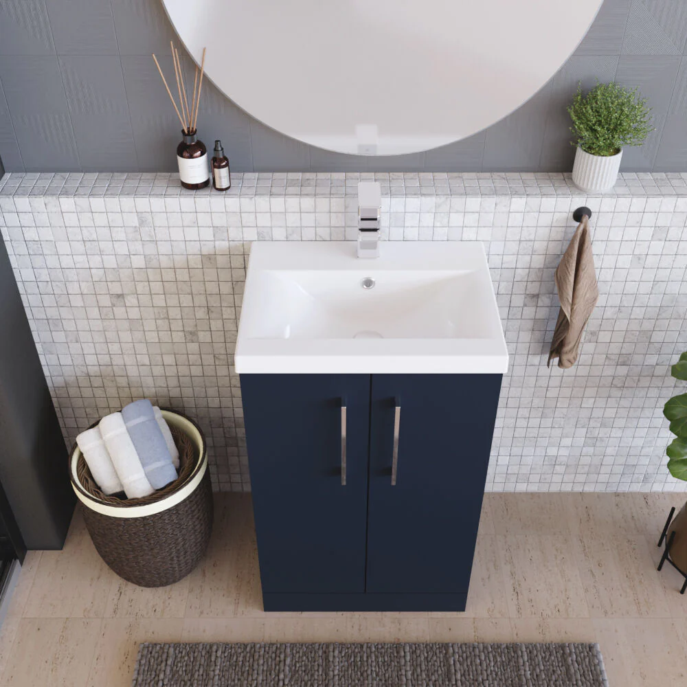Contemporary Floor Standing Vanity Unit with Mid-Edge Basin, Choice of Size - Image 72