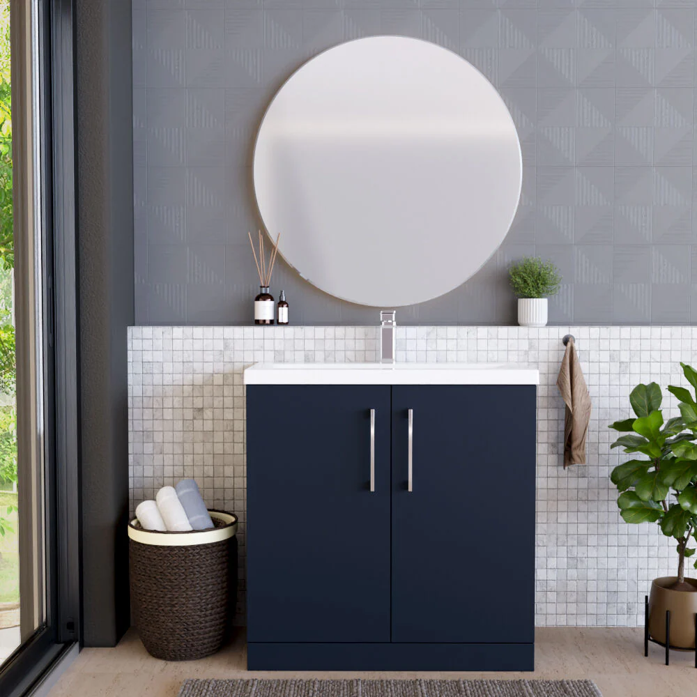 Contemporary Floor Standing Vanity Unit with Mid-Edge Basin, Choice of Size - Image 83