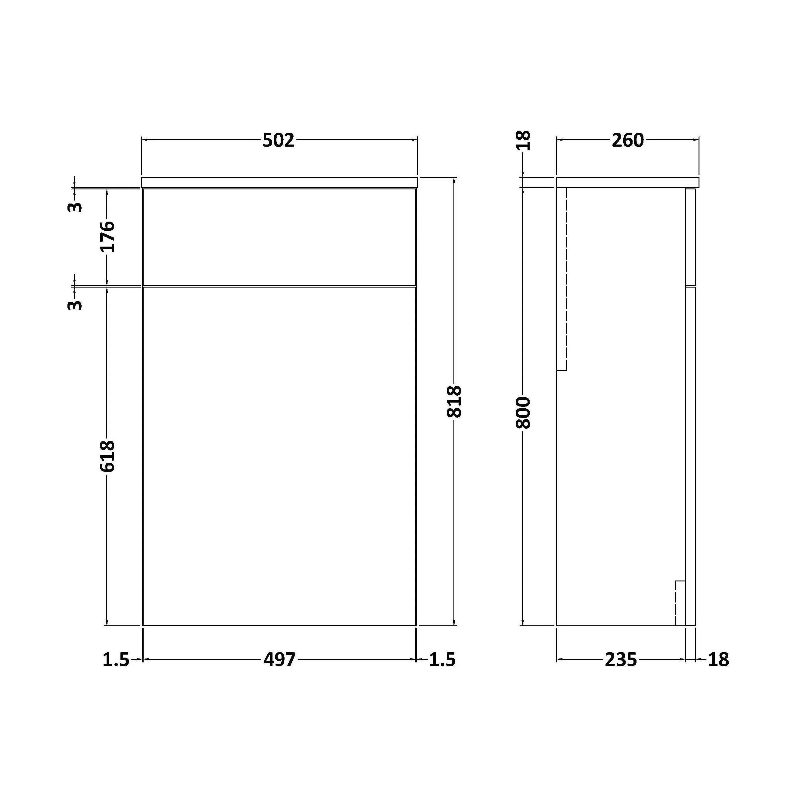 Bramshall 500mm Floor-Standing Contemporary Compact WC Toilet Unit - Image 48