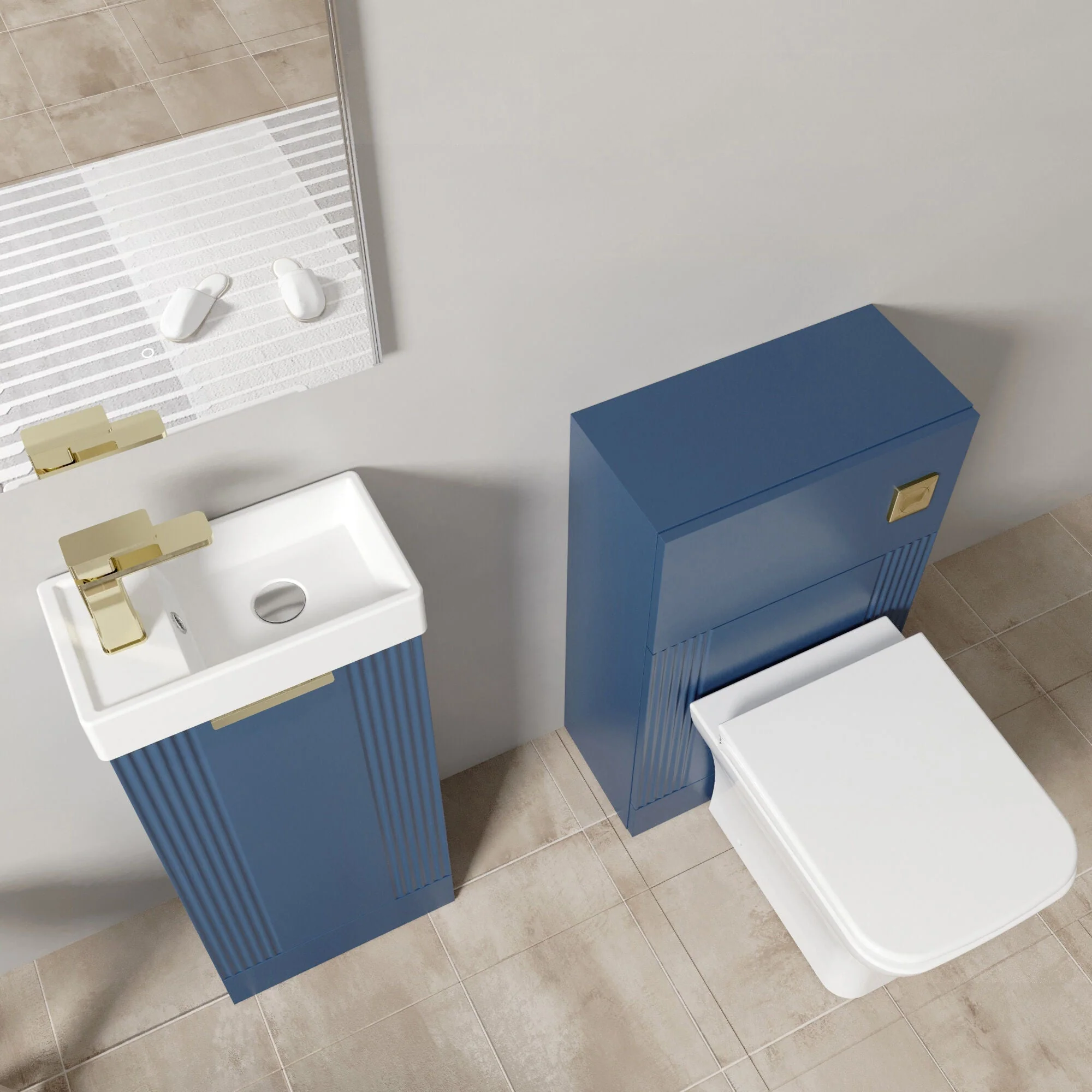 Belvide Floor Standing Cloakroom Suite, Vanity Basin Unit, WC Unit, Toilet & Tap - Image 11