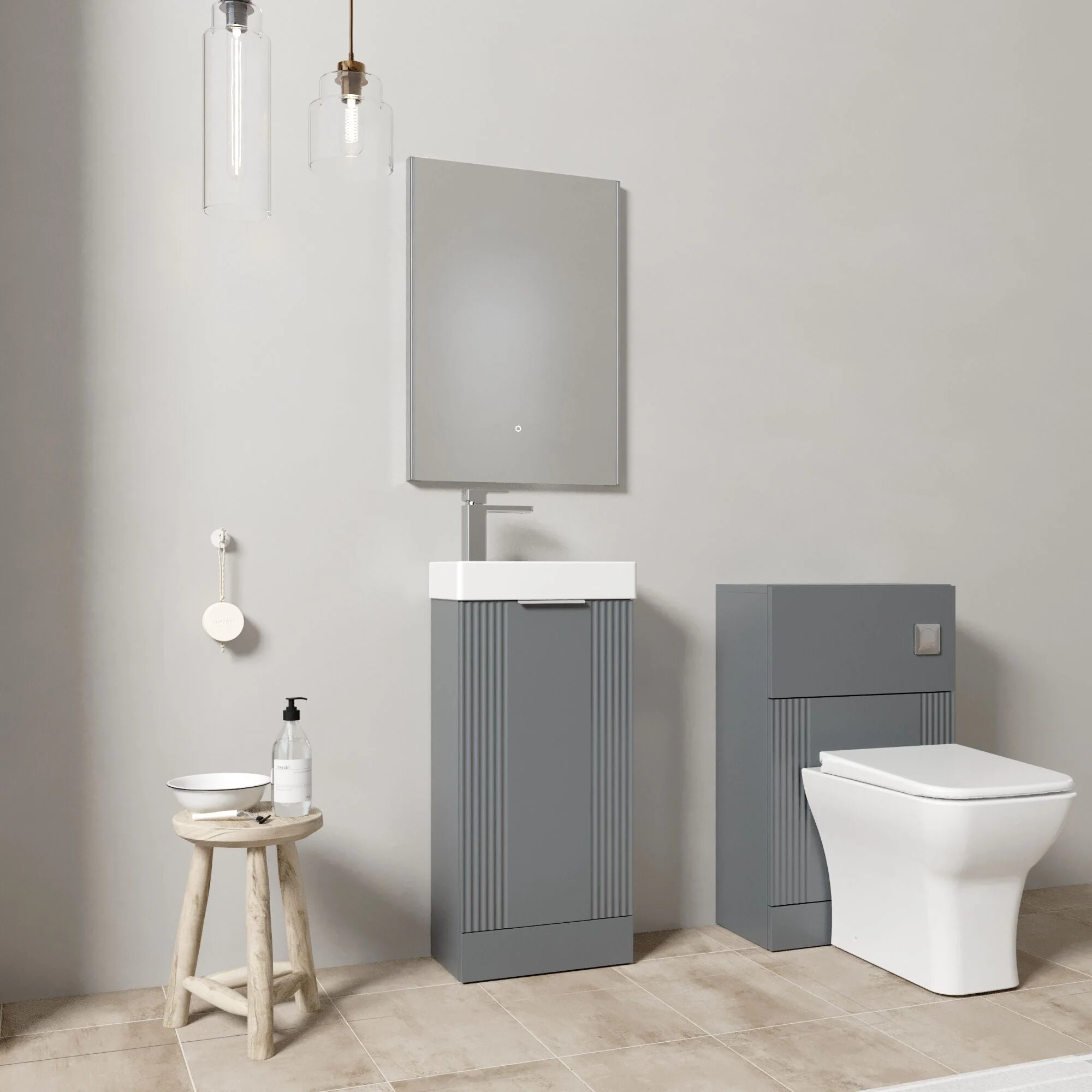 Belvide Floor Standing Cloakroom Suite, Vanity Basin Unit, WC Unit, Toilet & Tap - Image 13