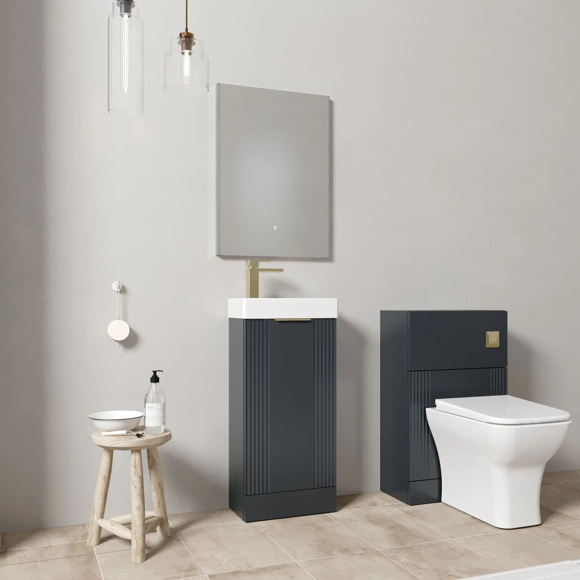Belvide Floor Standing Cloakroom Suite, Vanity Basin Unit, WC Unit, Toilet & Tap - Image 14