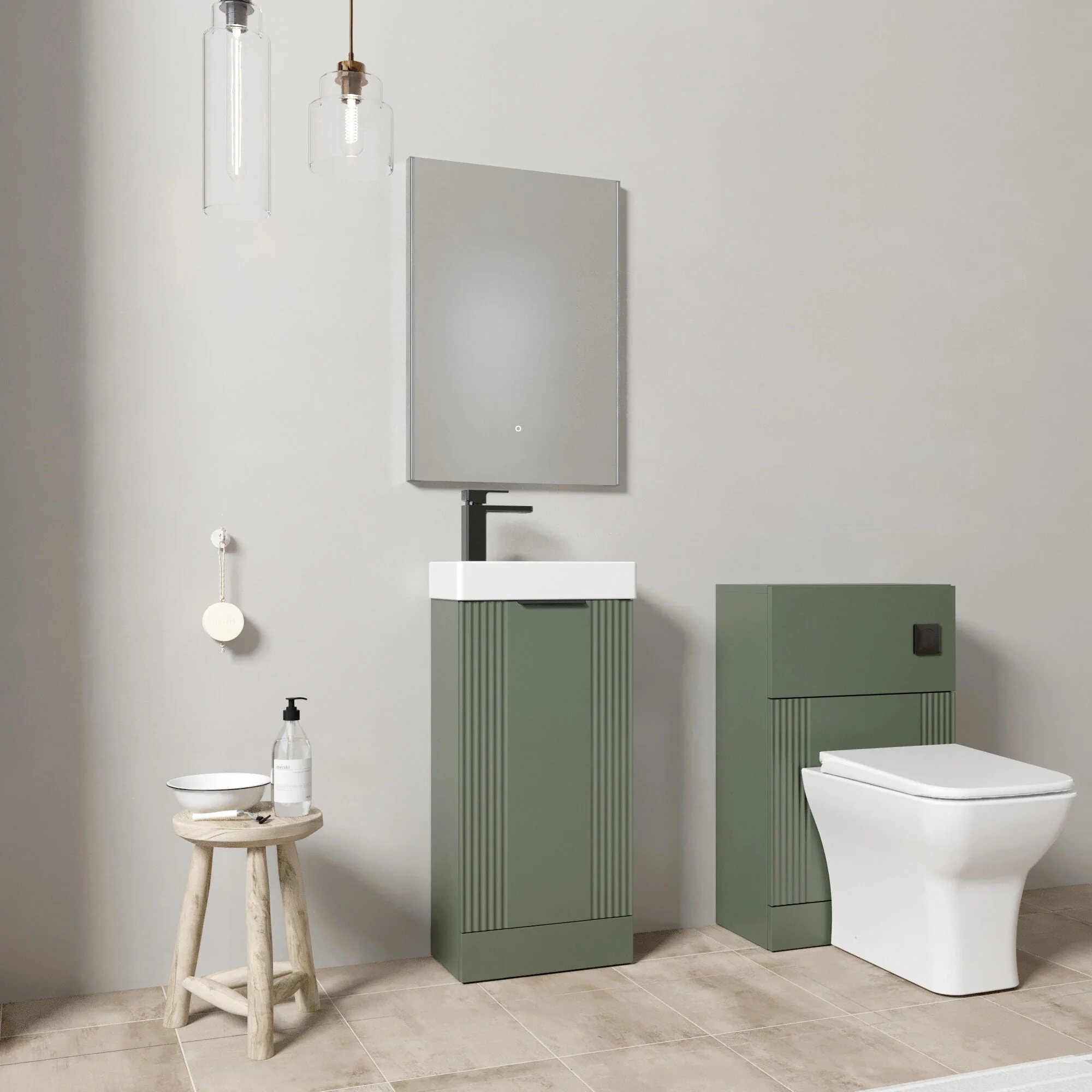 Belvide Floor Standing Cloakroom Suite, Vanity Basin Unit, WC Unit, Toilet & Tap - Image 16