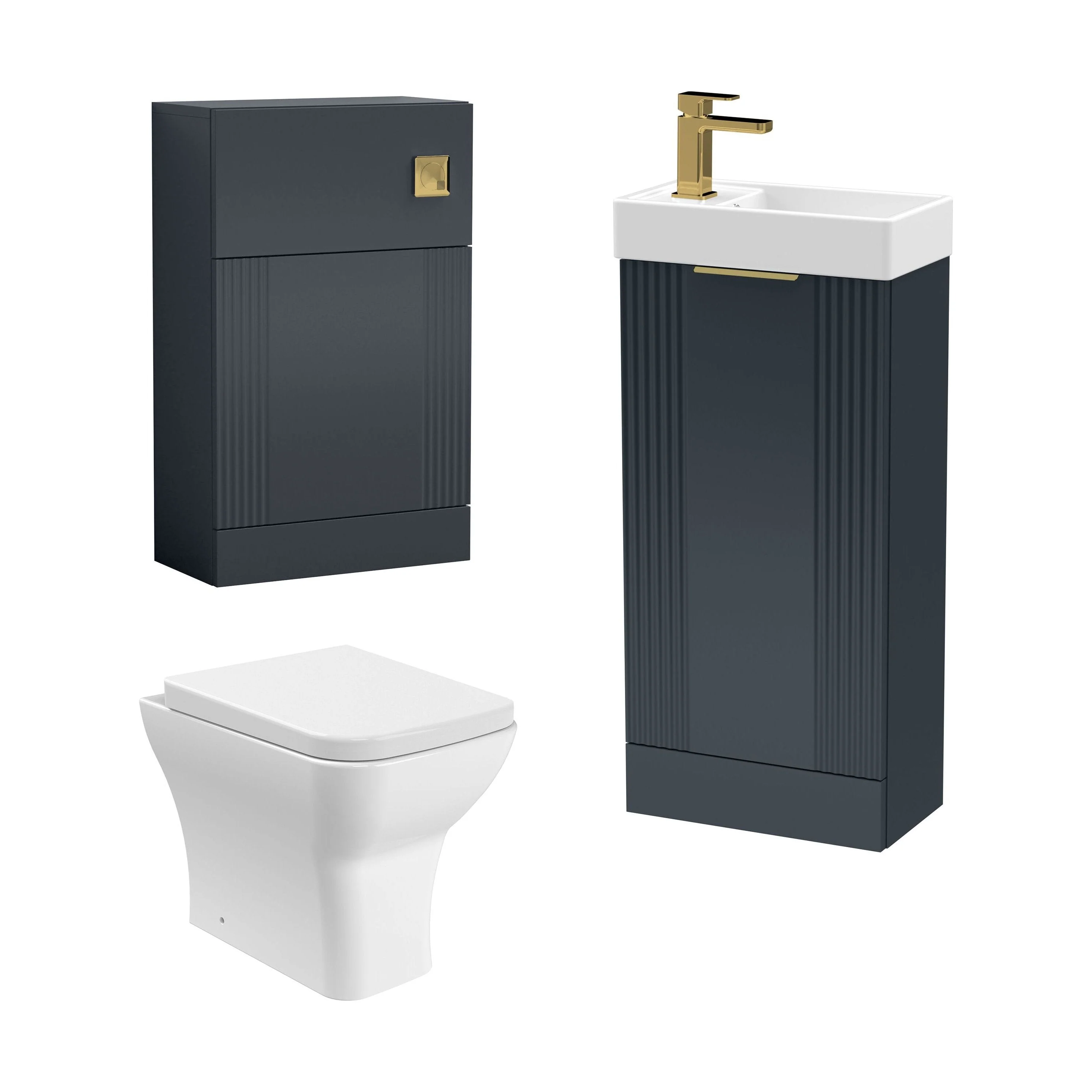 Belvide Floor Standing Cloakroom Suite, Vanity Basin Unit, WC Unit, Toilet & Tap - Image 18
