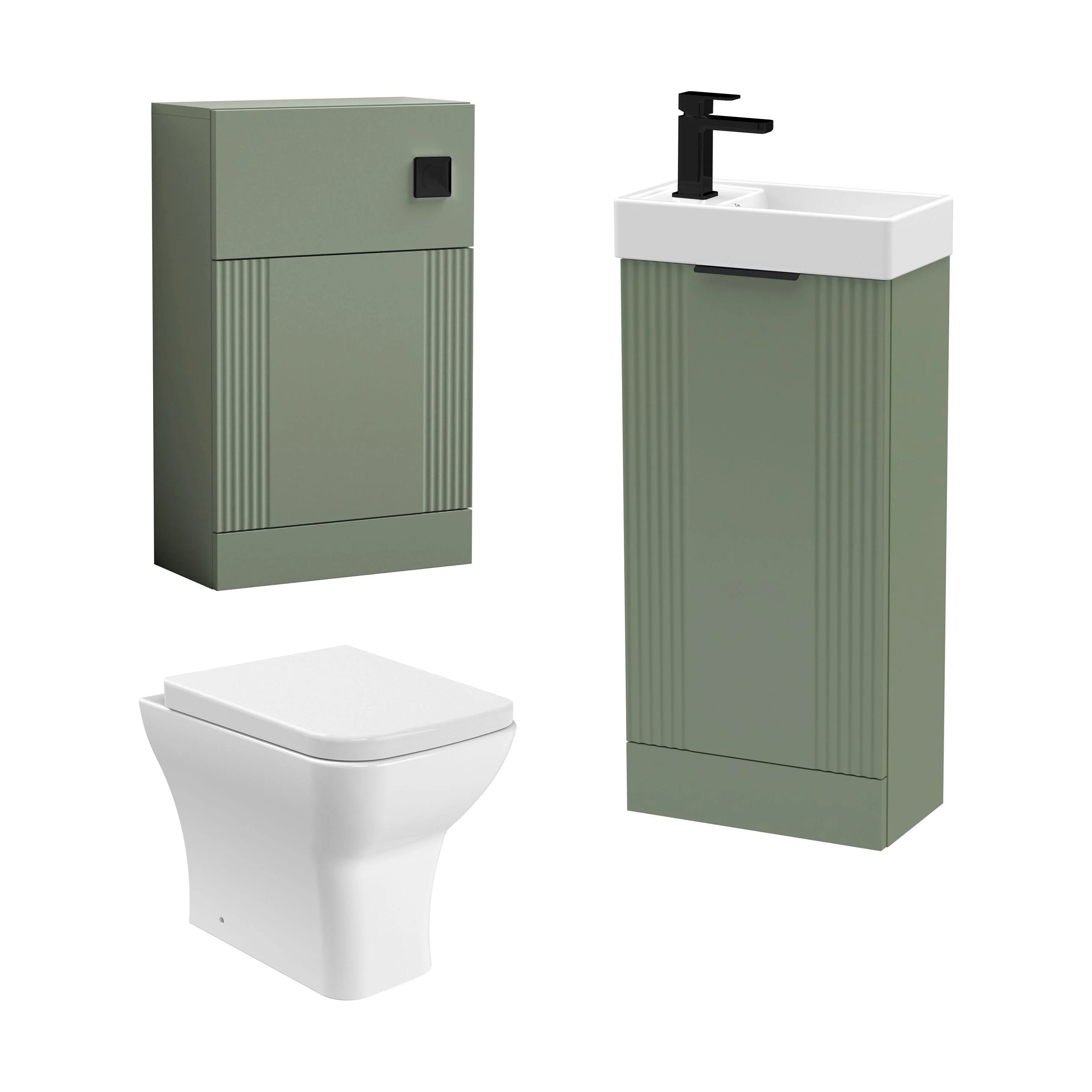 Belvide Floor Standing Cloakroom Suite, Vanity Basin Unit, WC Unit, Toilet & Tap - Image 20