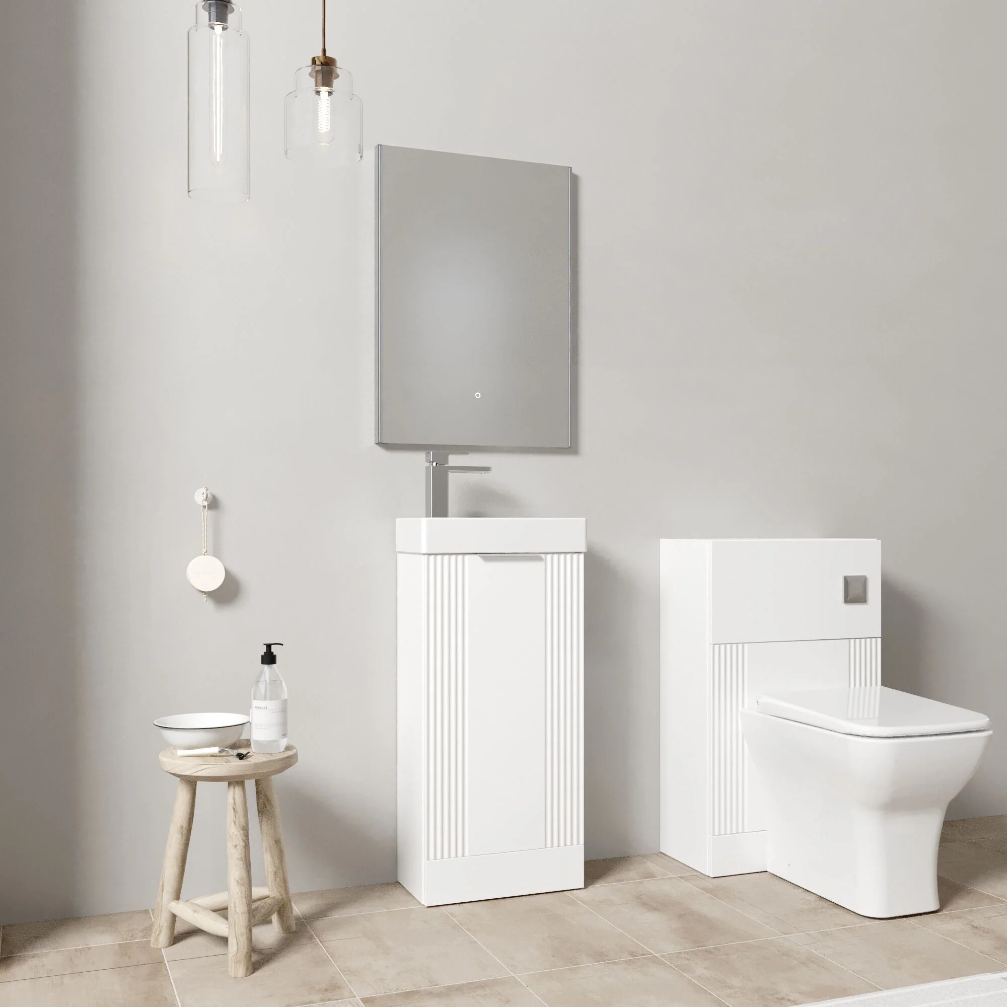 Belvide Floor Standing Cloakroom Suite, Vanity Basin Unit, WC Unit, Toilet & Tap - Image 25