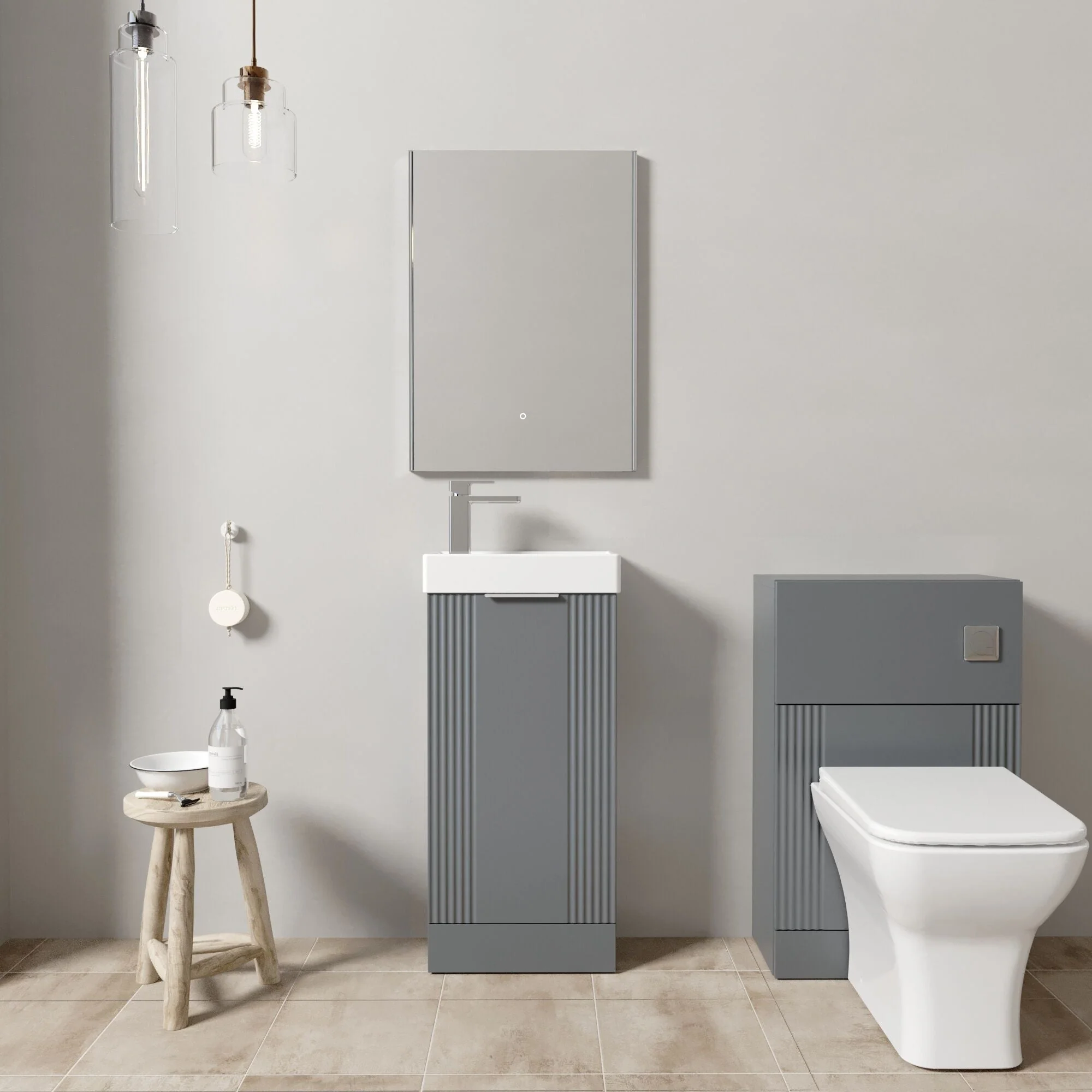 Belvide Floor Standing Cloakroom Suite, Vanity Basin Unit, WC Unit, Toilet & Tap - Image 5