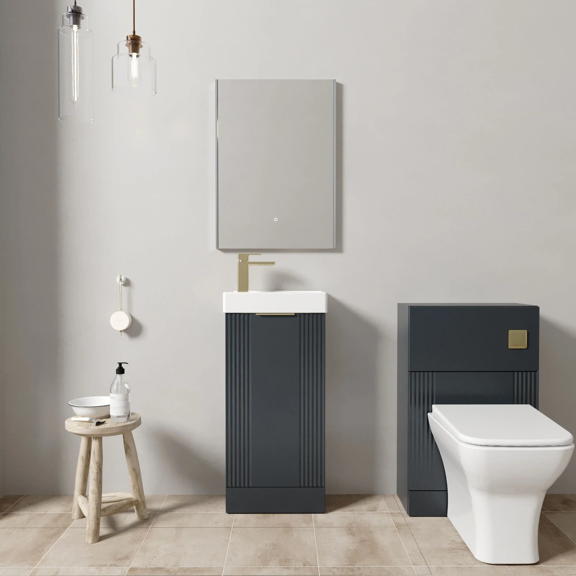 Belvide Floor Standing Cloakroom Suite, Vanity Basin Unit, WC Unit, Toilet & Tap - Image 6