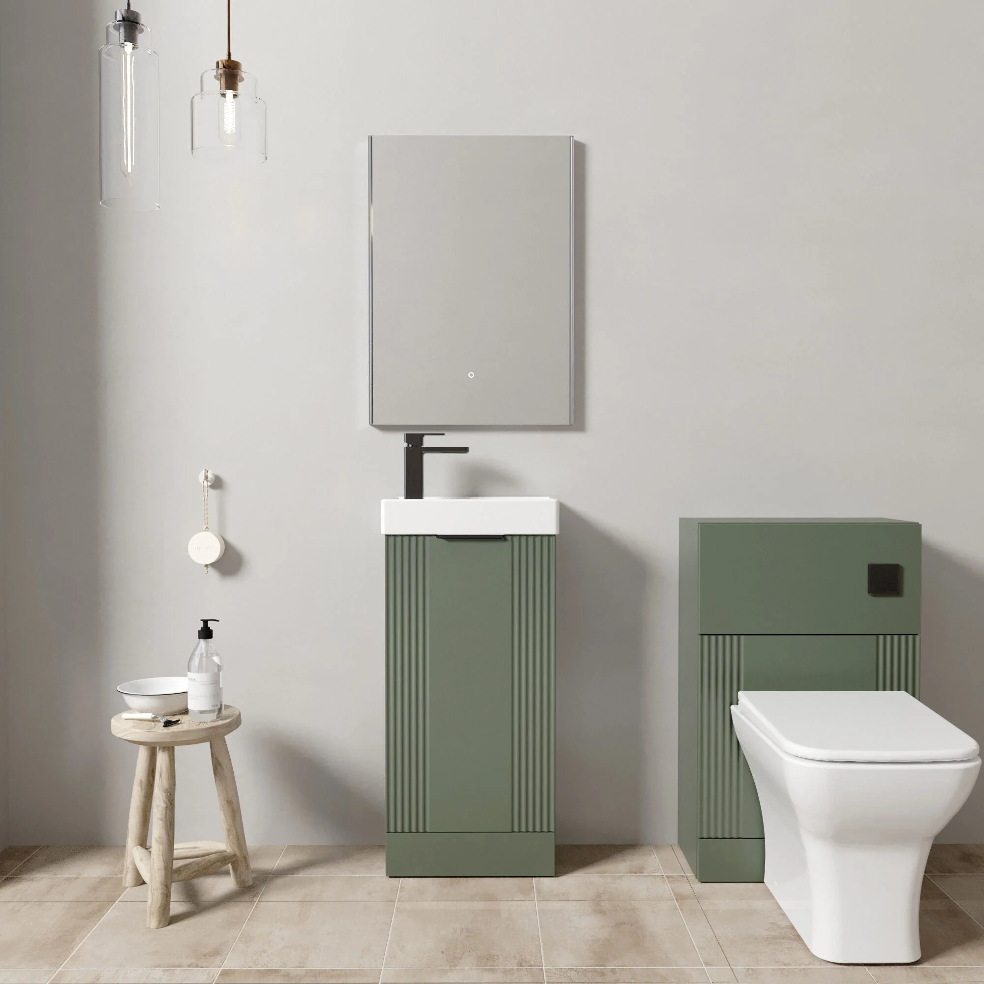 Belvide Floor Standing Cloakroom Suite, Vanity Basin Unit, WC Unit, Toilet & Tap - Image 8