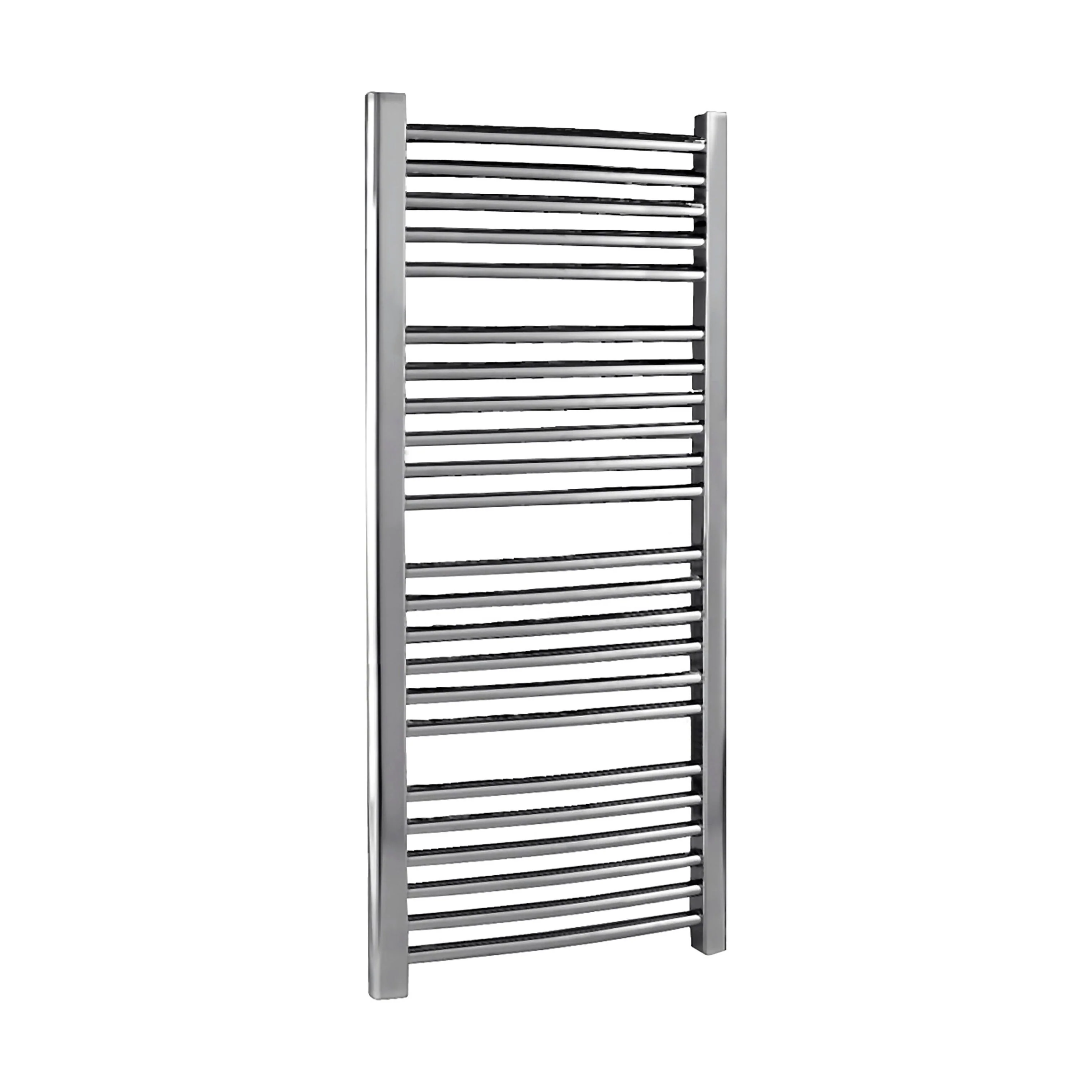 Heated Vertical Towel Rail with Curved Rails - 1126 BTU - 1100mm x 500mm - Chrome