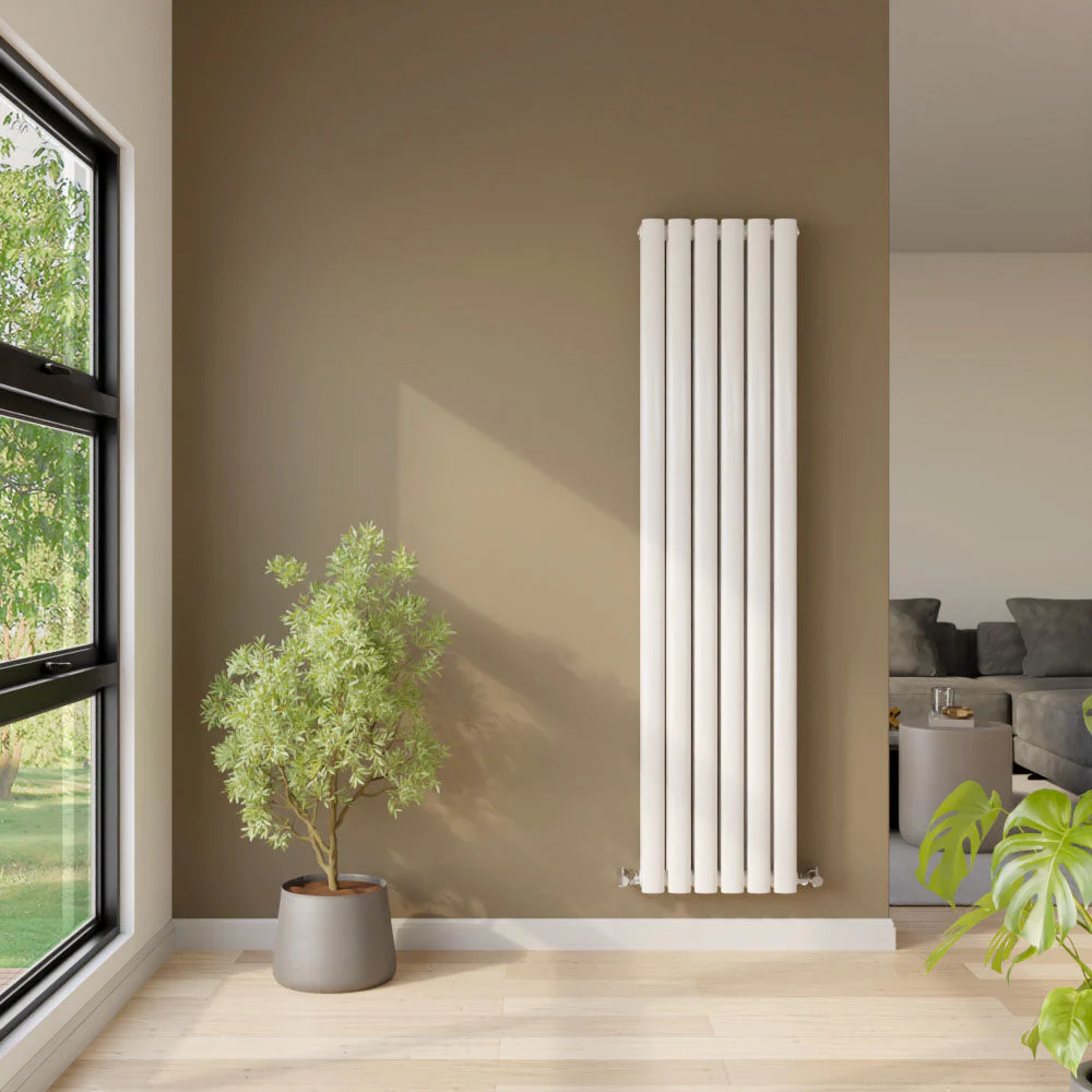 Balterley Embrace Vertical Double Panel Radiator, 1800mm x 354mm - Gloss White - Image 2