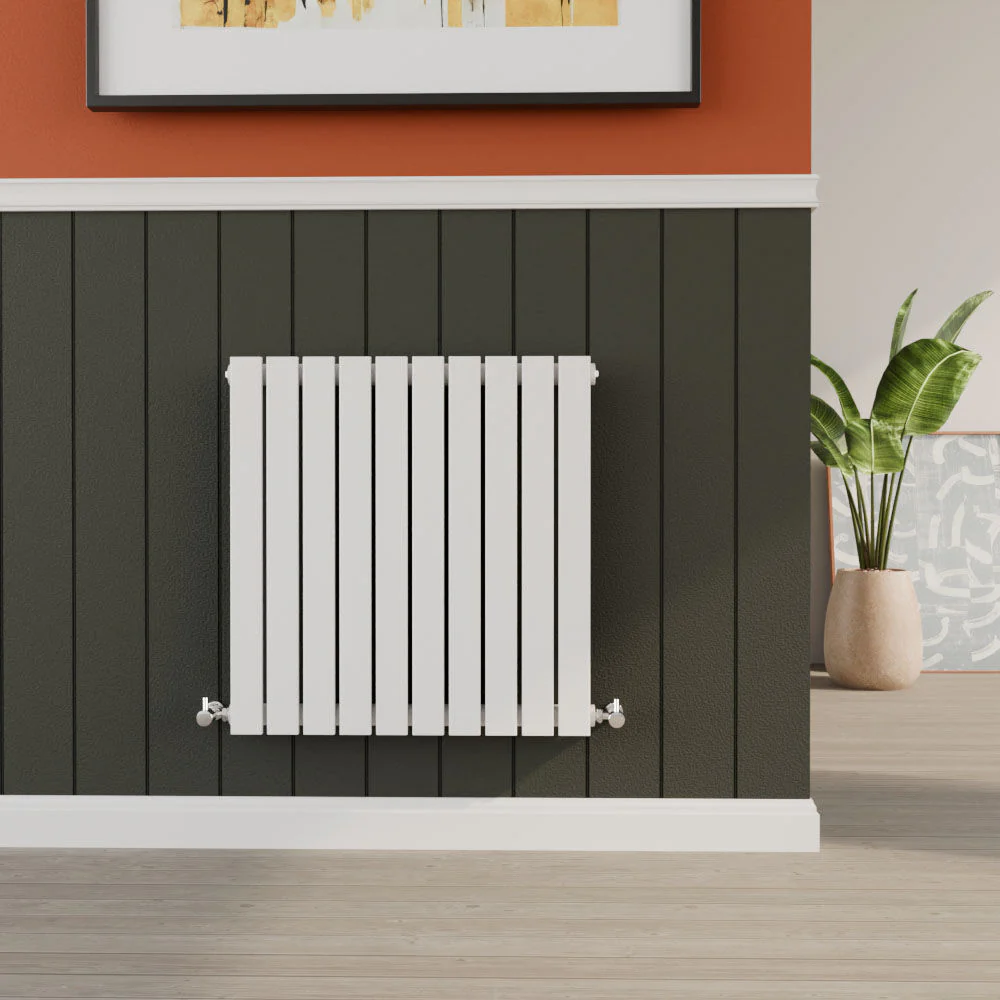 Balterley Lucia Square Horizontal Single Panel Radiator, 600mm x 586mm - Satin White - Image 2