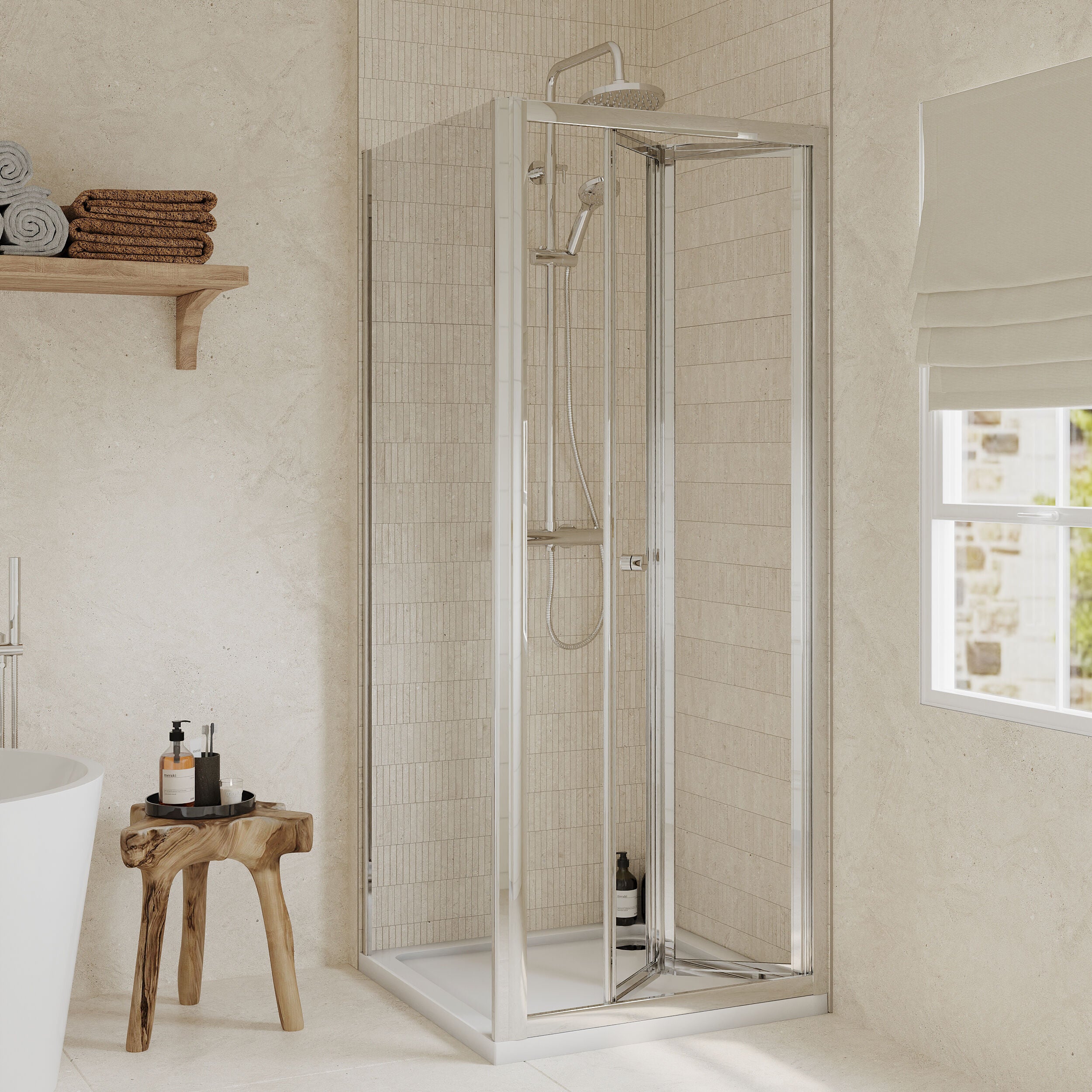 Almington Bi-Fold Shower Door, Side Panel and Shower Tray - Choice of Size and Finish - Image 25
