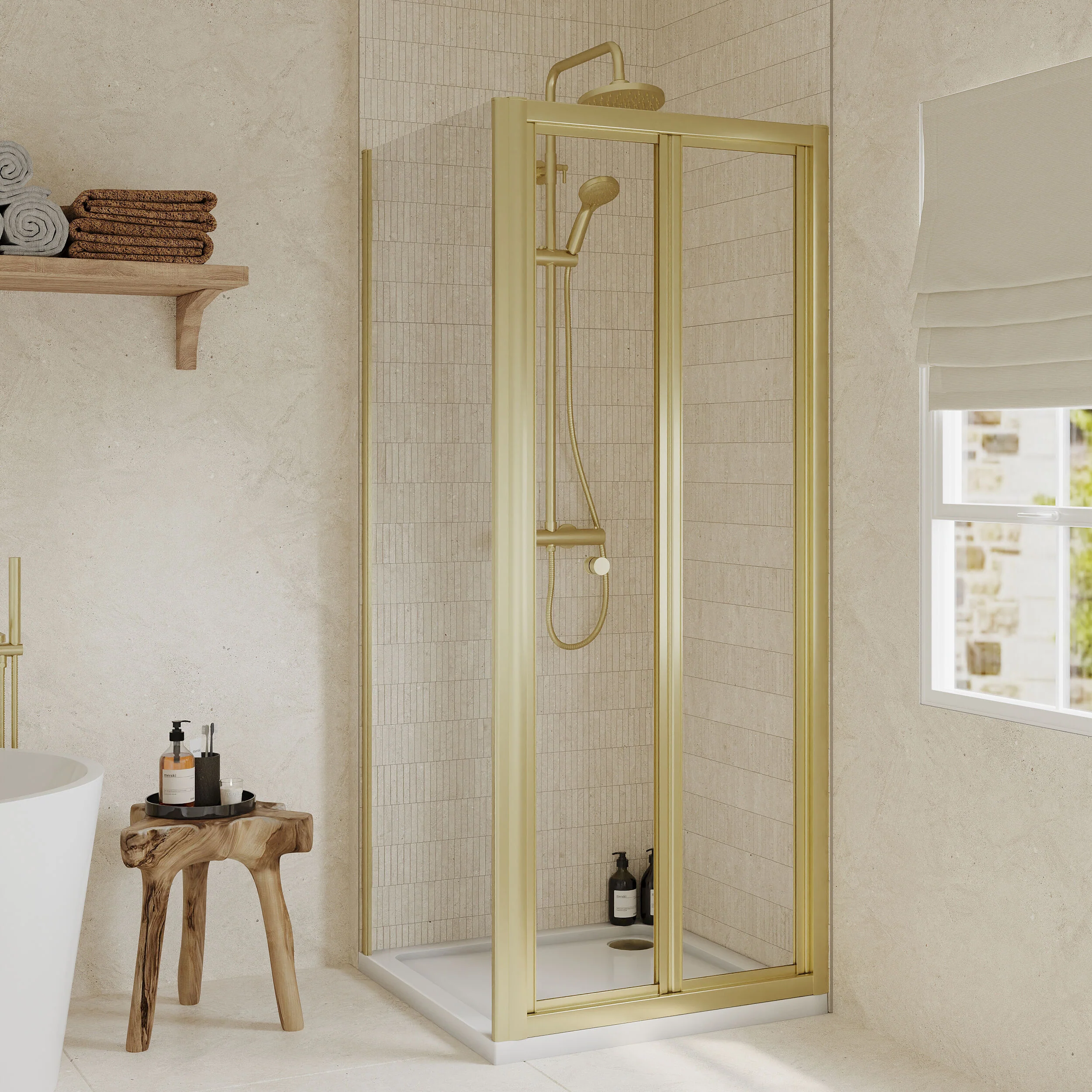 Almington Bi-Fold Shower Door, Side Panel and Shower Tray - Choice of Size and Finish - Image 28