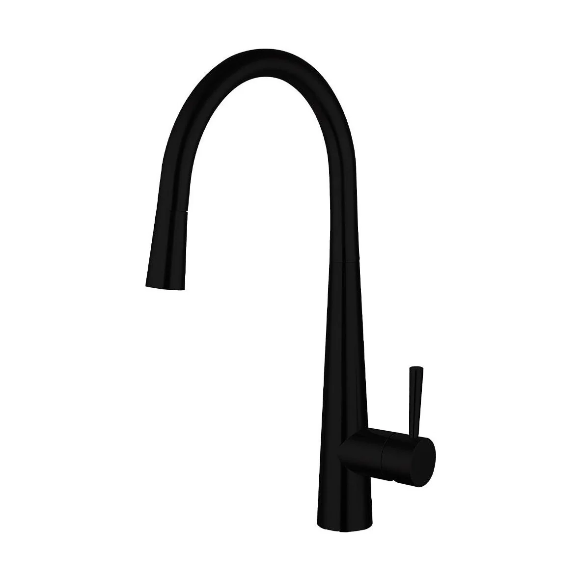 Contemporary Pull Out Single Lever Kitchen Mixer Tap - Black