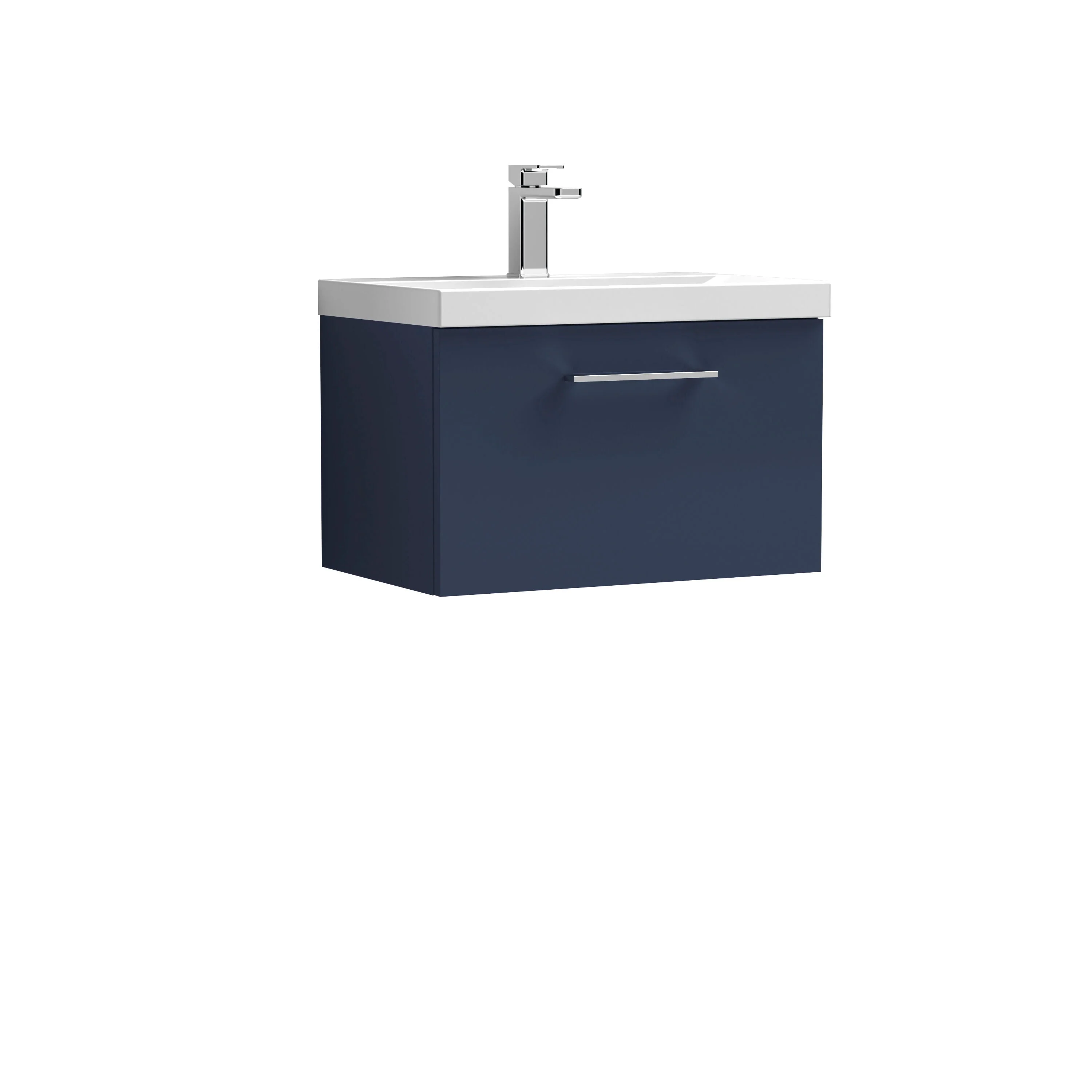 Bramshall Contemporary 2 Door Wall Hung Vanity Basin Unit with Mid-Edge Basin, Choice of Size and Colour - Image 46