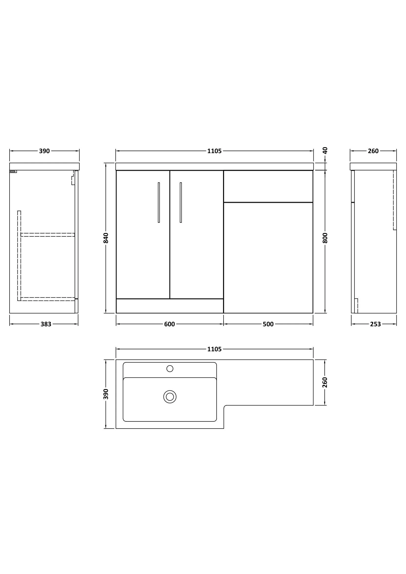 Bramshall Vanity Unit Bundle, Choice of Orientation and Colour - Image 25