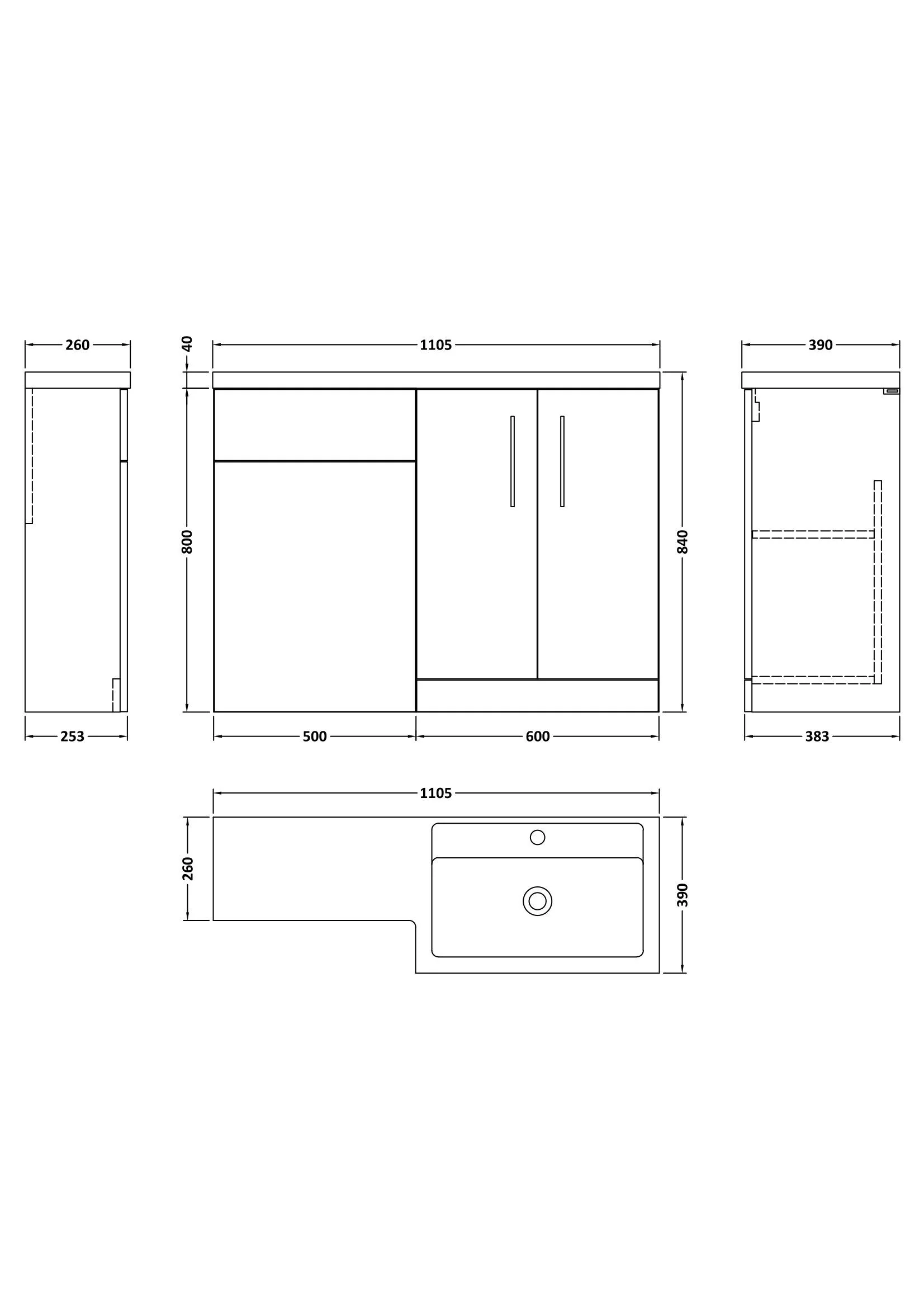 Bramshall Vanity Unit Bundle, Choice of Orientation and Colour - Image 32