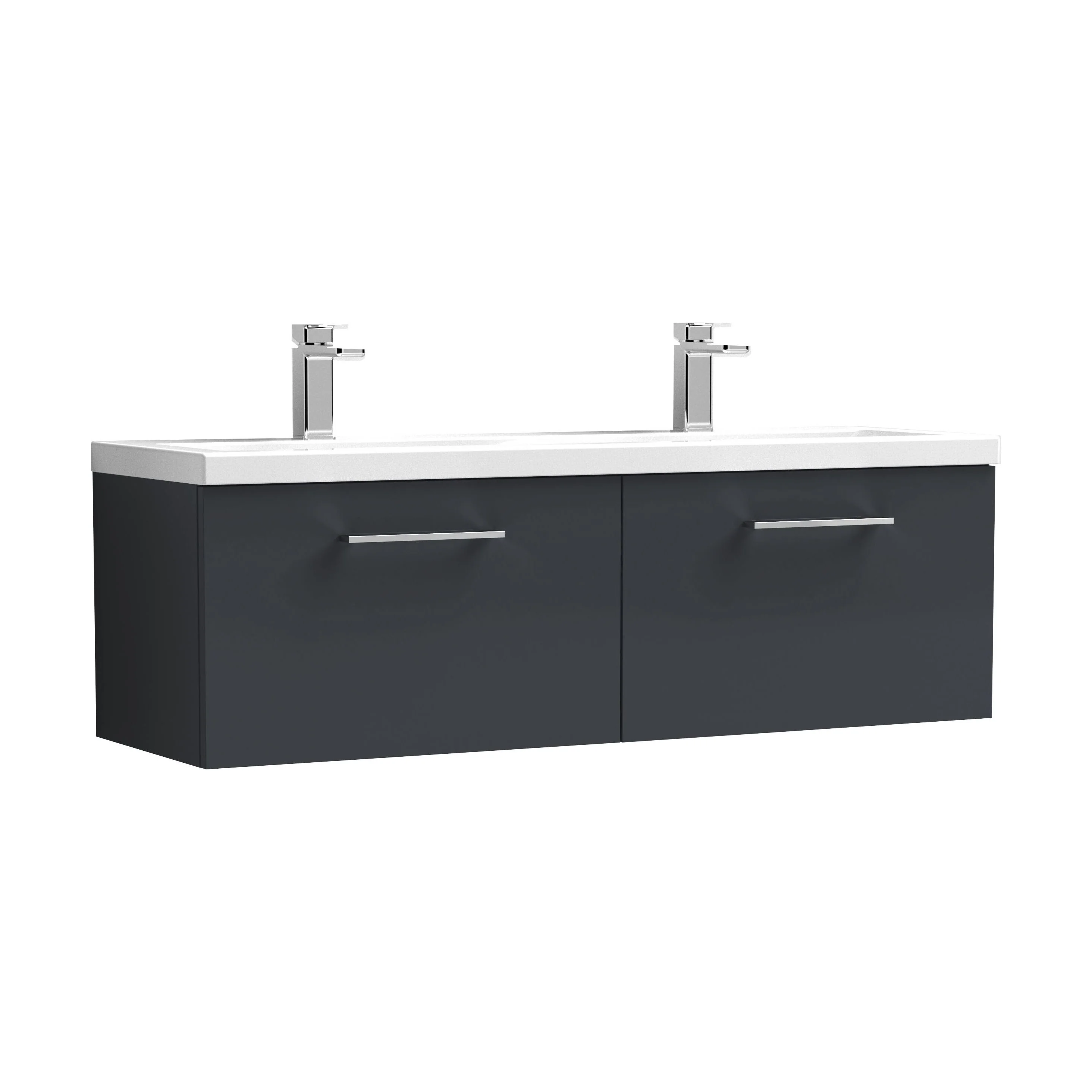 Bramshall Wall Hung 2 Drawer Vanity Basin Unit - 1200mm - Choice of Colour and Basin Type - Image 13