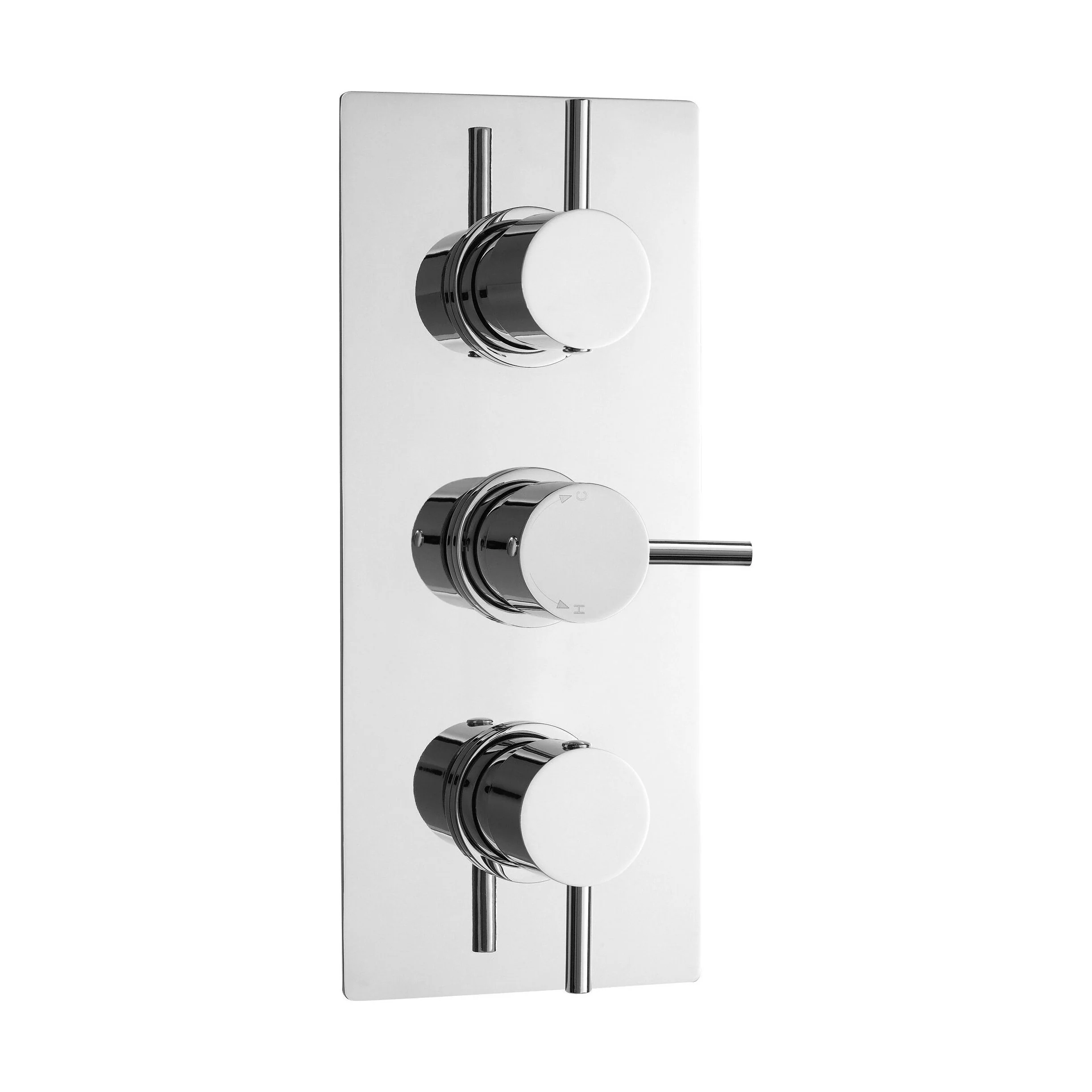 Round Concealed Triple Thermostatic Shower Valve (2 Outlets) - Chrome - Balterley