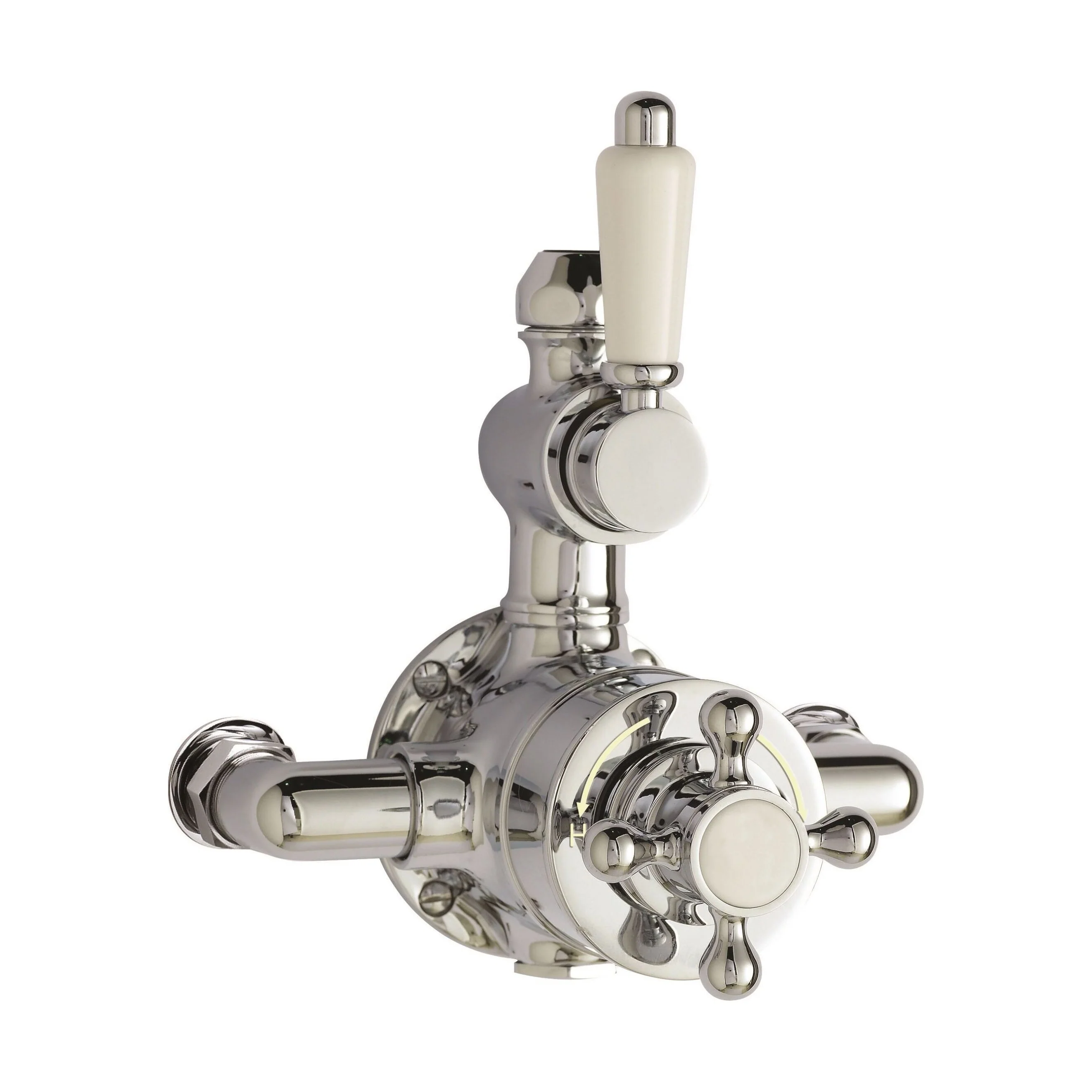 Traditional Exposed Twin Thermostatic Shower Valve - 1 Outlet - Chrome Finish - Premium Bathroom Shower Control Valve by Balterley