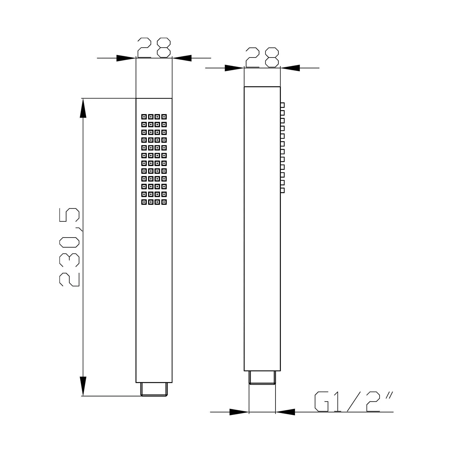 Balterley Contemporary Minimalist Square Single Function Shower Handset - Chrome - Image 2