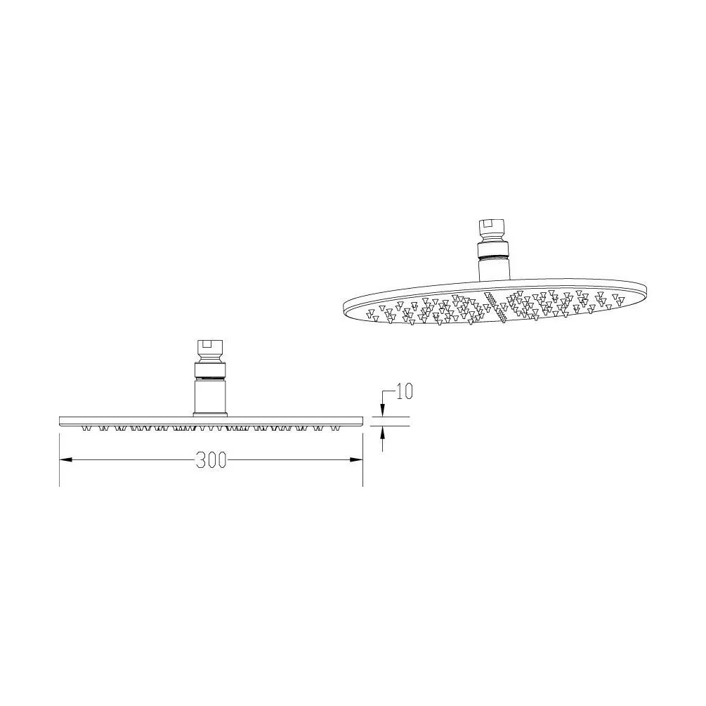 Round LED Fixed Shower Head, 300mm - Chrome - Image 3