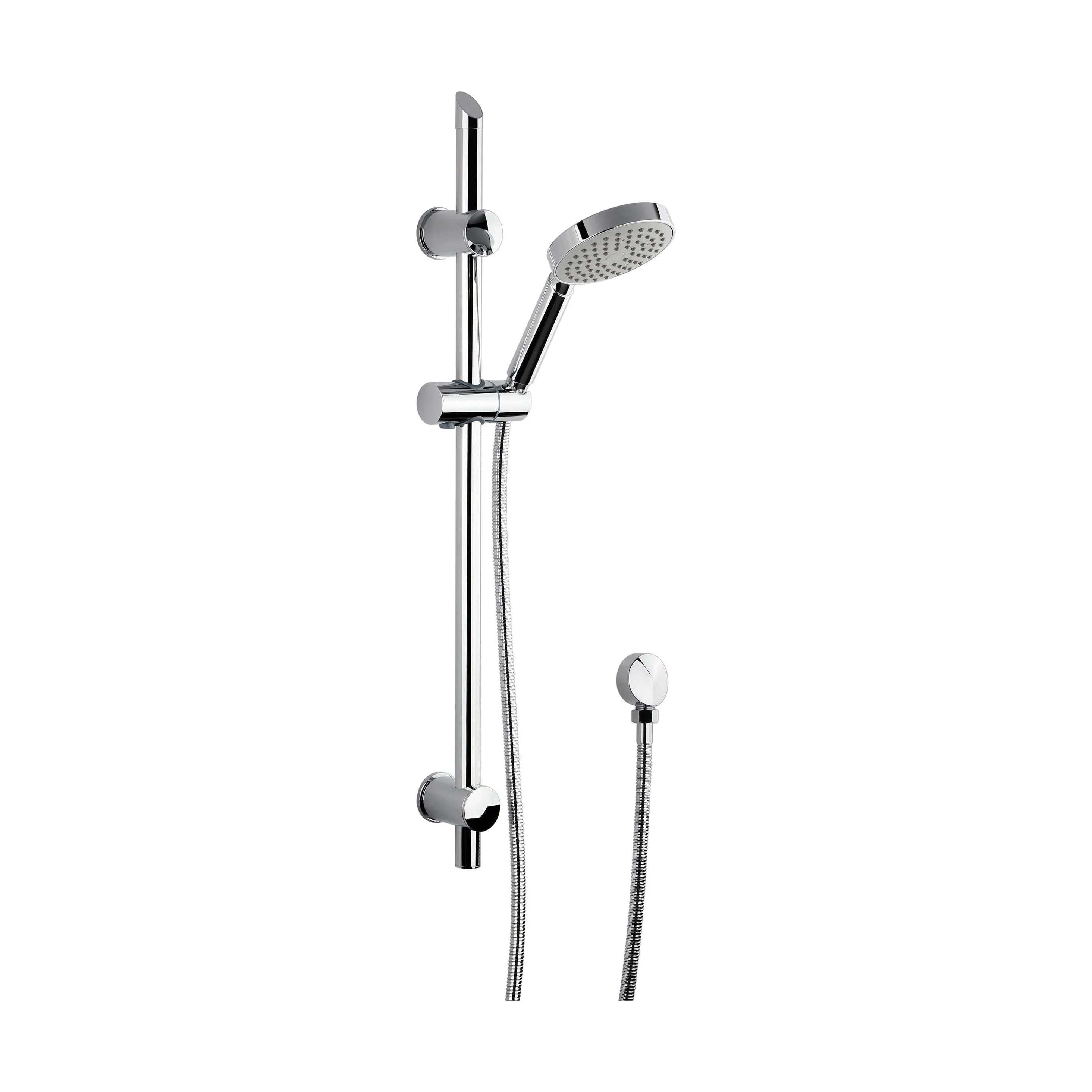 Balterley Contemporary Round Slide Rail Shower Kit with Single Function Head and Outlet Elbow - Chrome