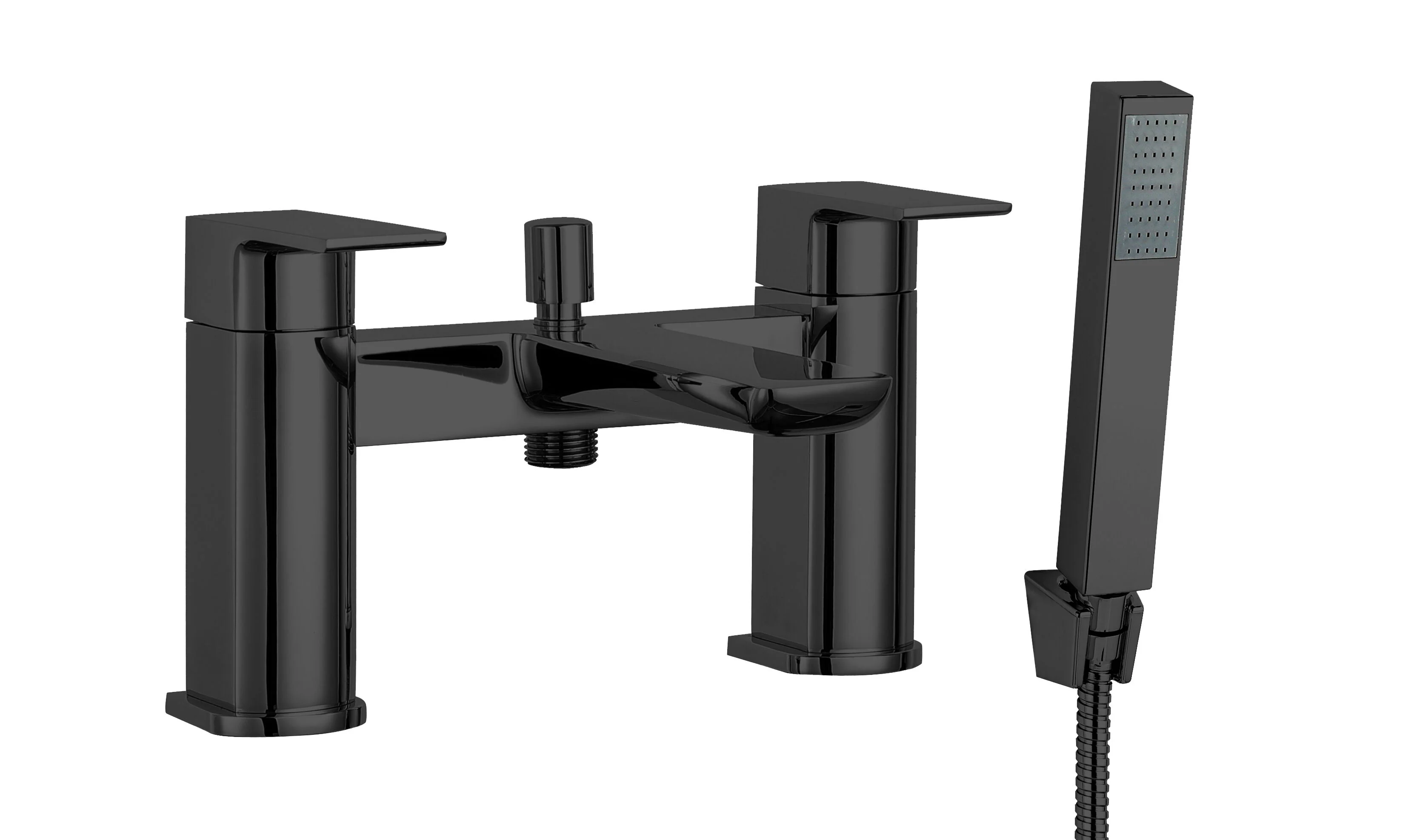 Balterley Contemporary Square Dual Lever Deck Mounted Bath Shower Mixer Tap with 1/4 Turn Ceramic Disc, 136 × 230 × 147mm, Chrome - Image 3