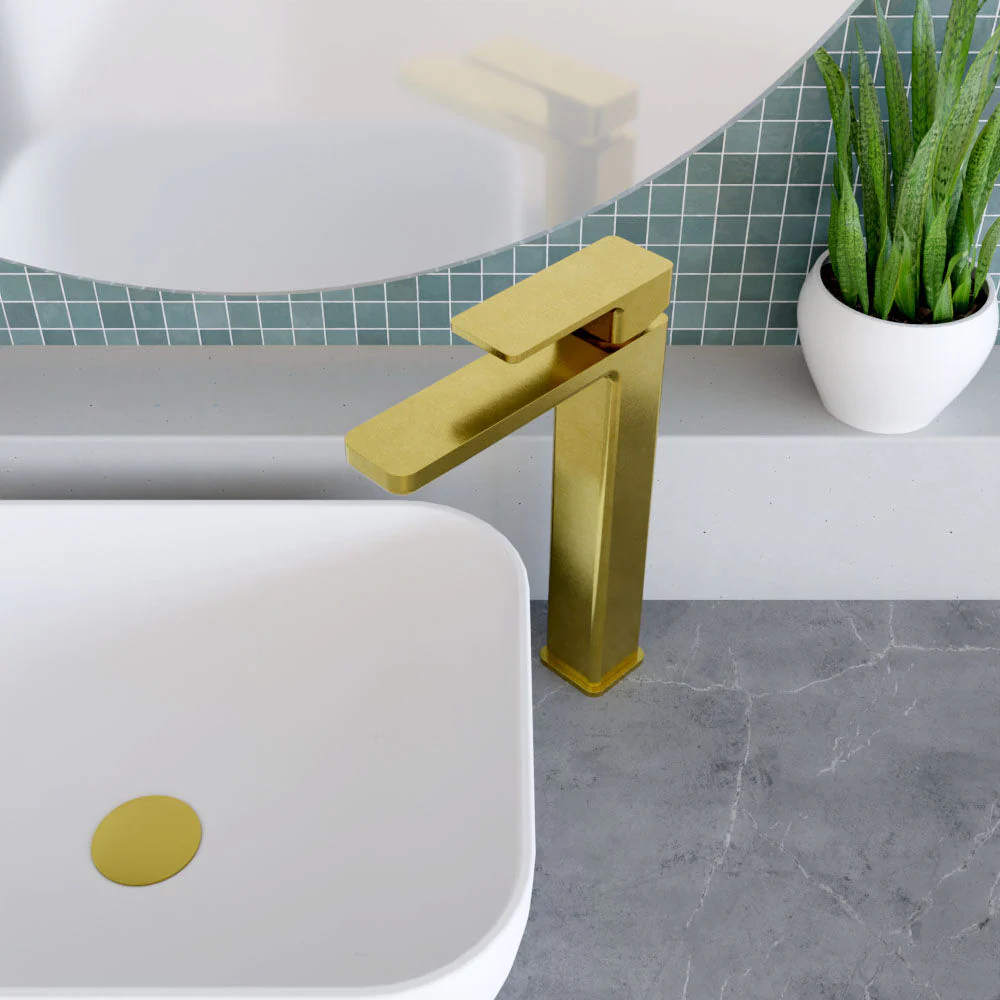 Square High-Rise Mono Basin Mixer Tap - Matt Black - Image 15