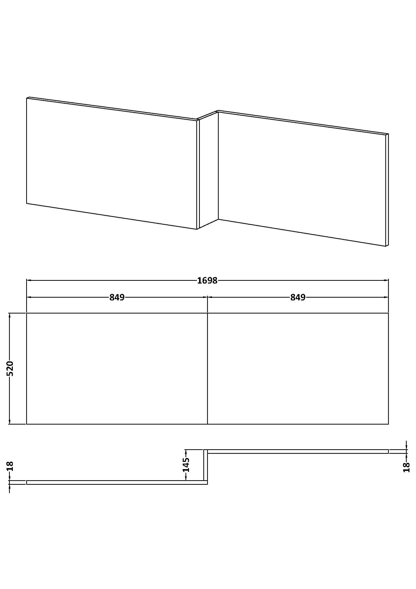 Chartley 1700mm Square Bath Front Panel - Choice of Colour - Image 28