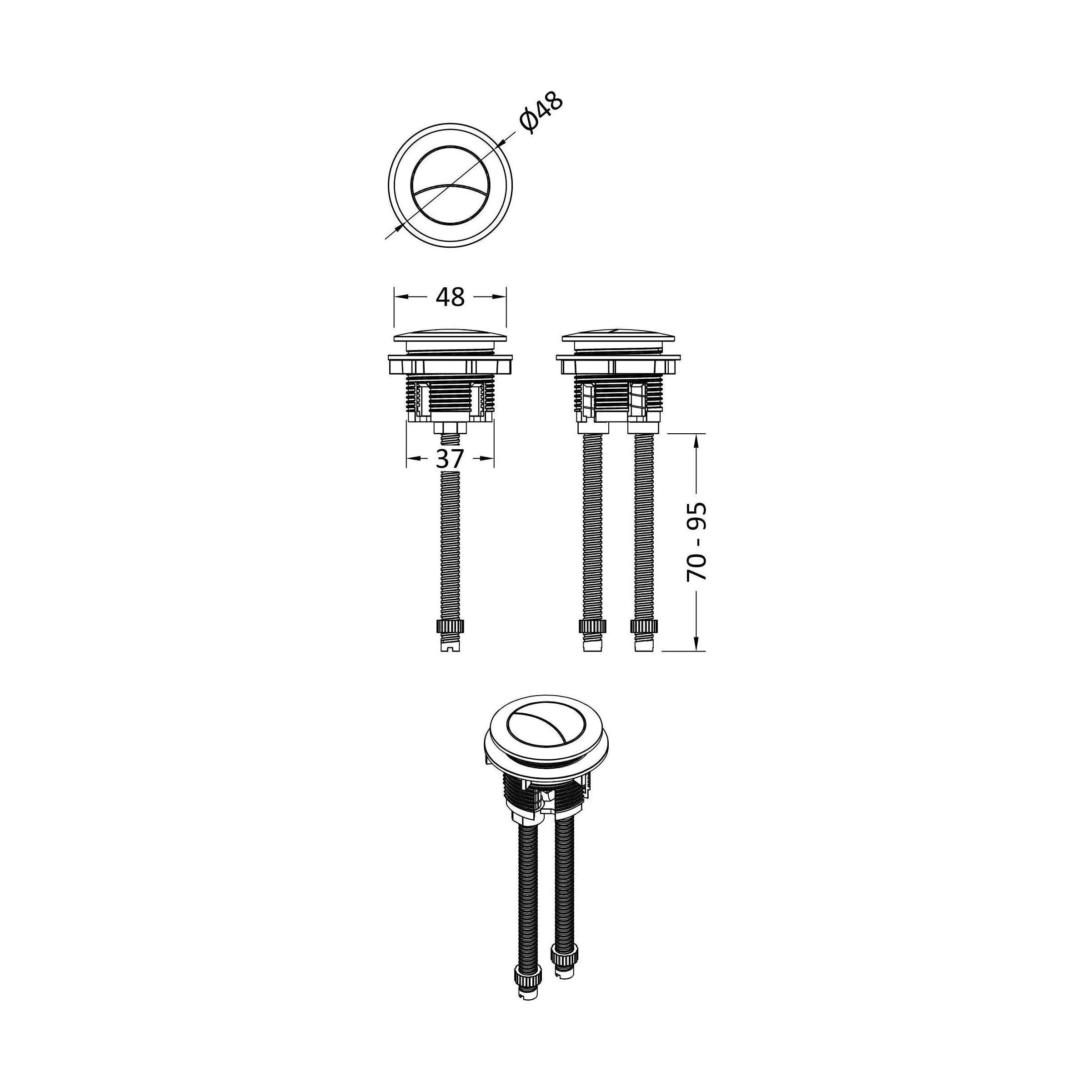 Cistern Push Button White - Image 2