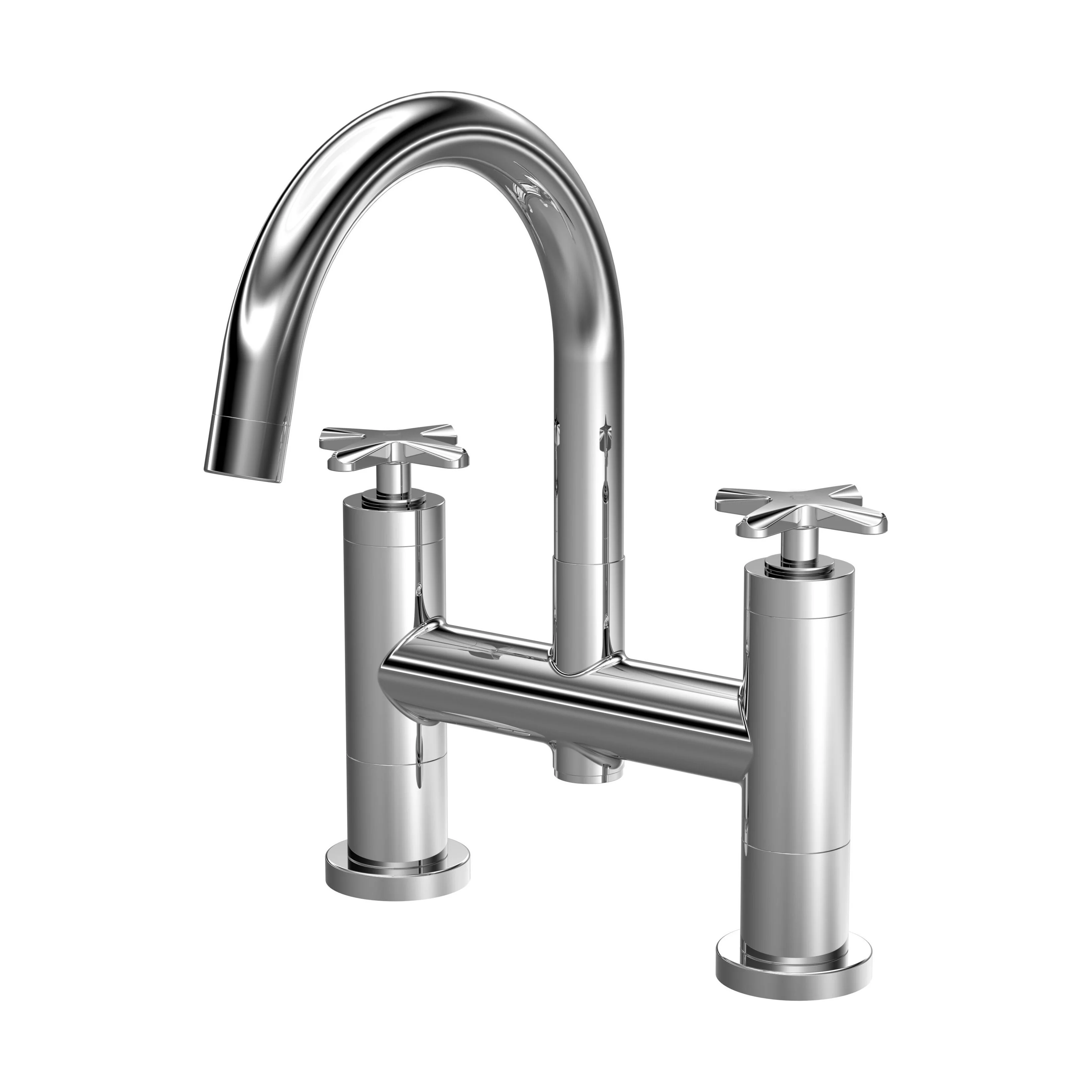 Levedale Deck Mounted Bath Filler Tap with Crosshead Handles - Choice of Finish