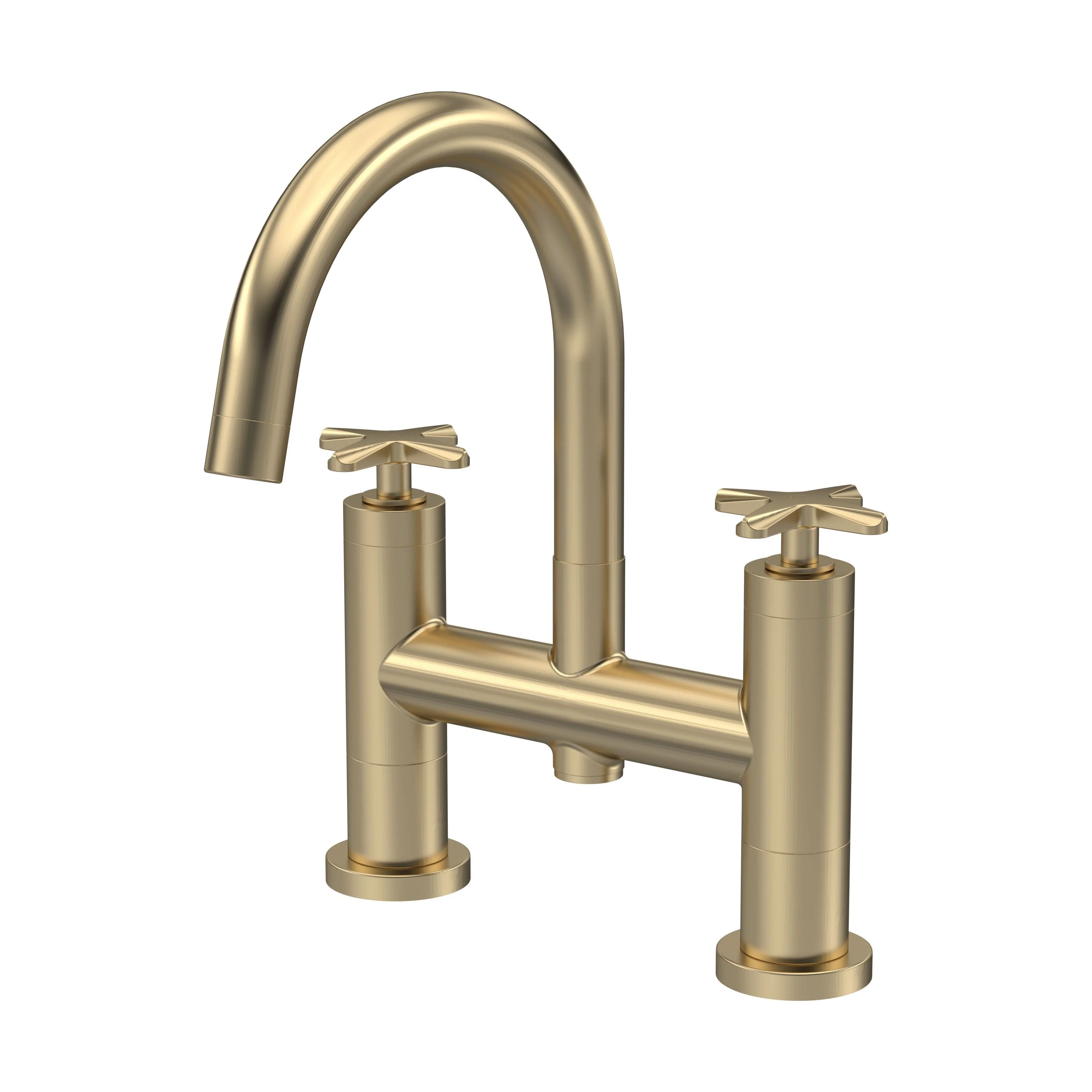 Levedale Deck Mounted Bath Filler Tap with Crosshead Handles - Choice of Finish - Image 3