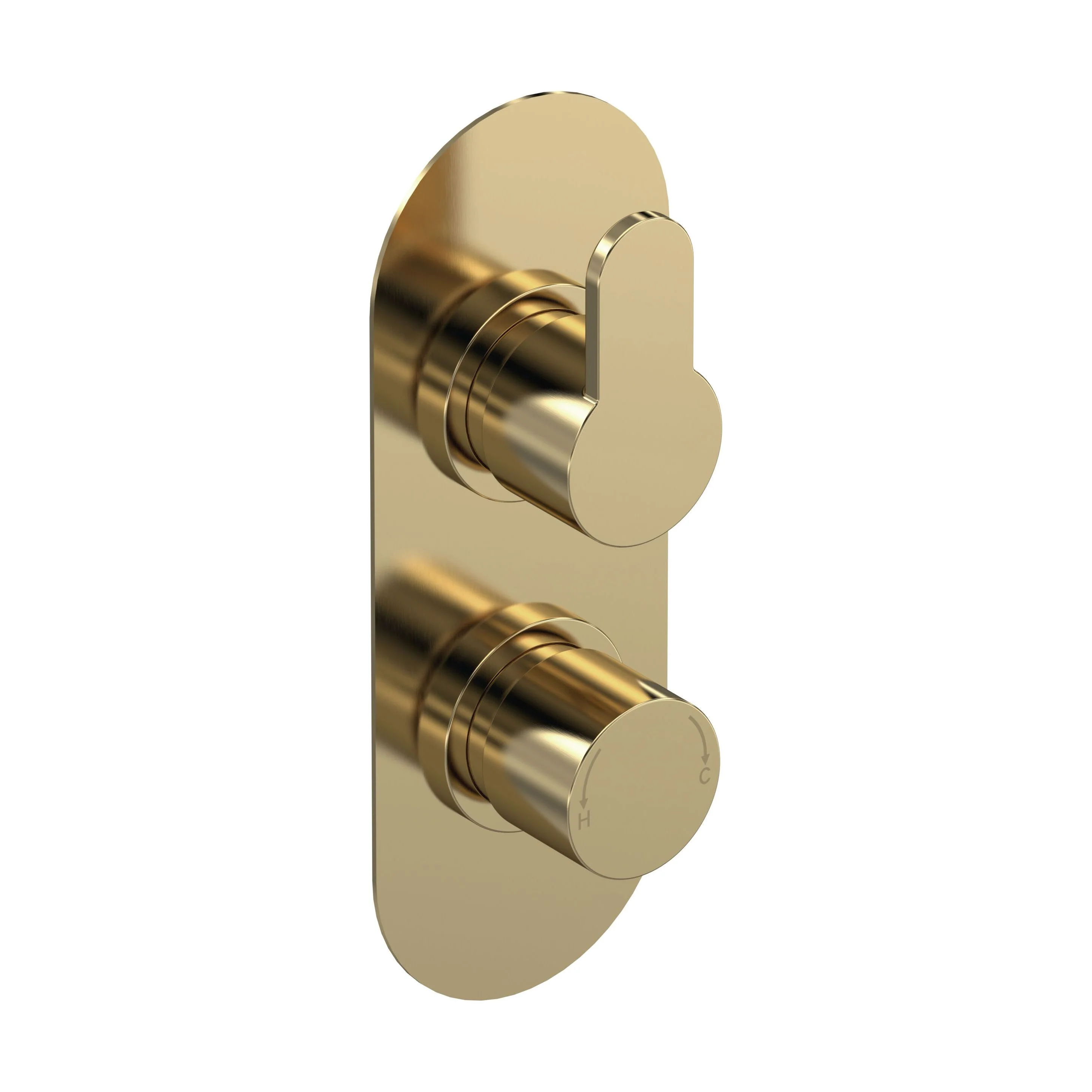 Consall Round Thermostatic Two Outlet Shower Valve with Diverter, Choice of Finish - Image 3