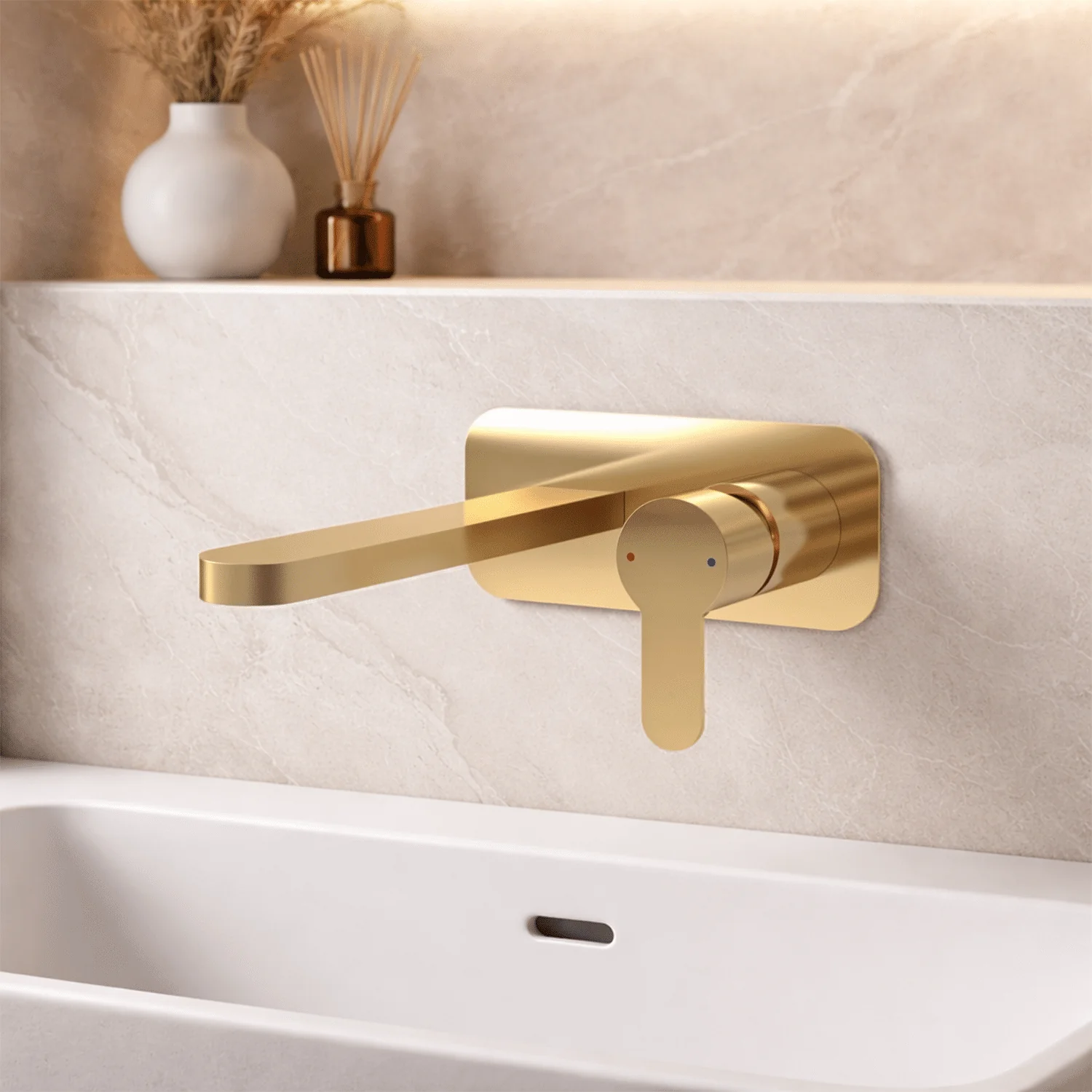 Consall Round Wall Mounted Basin Tap - Choice of Finish - Image 5