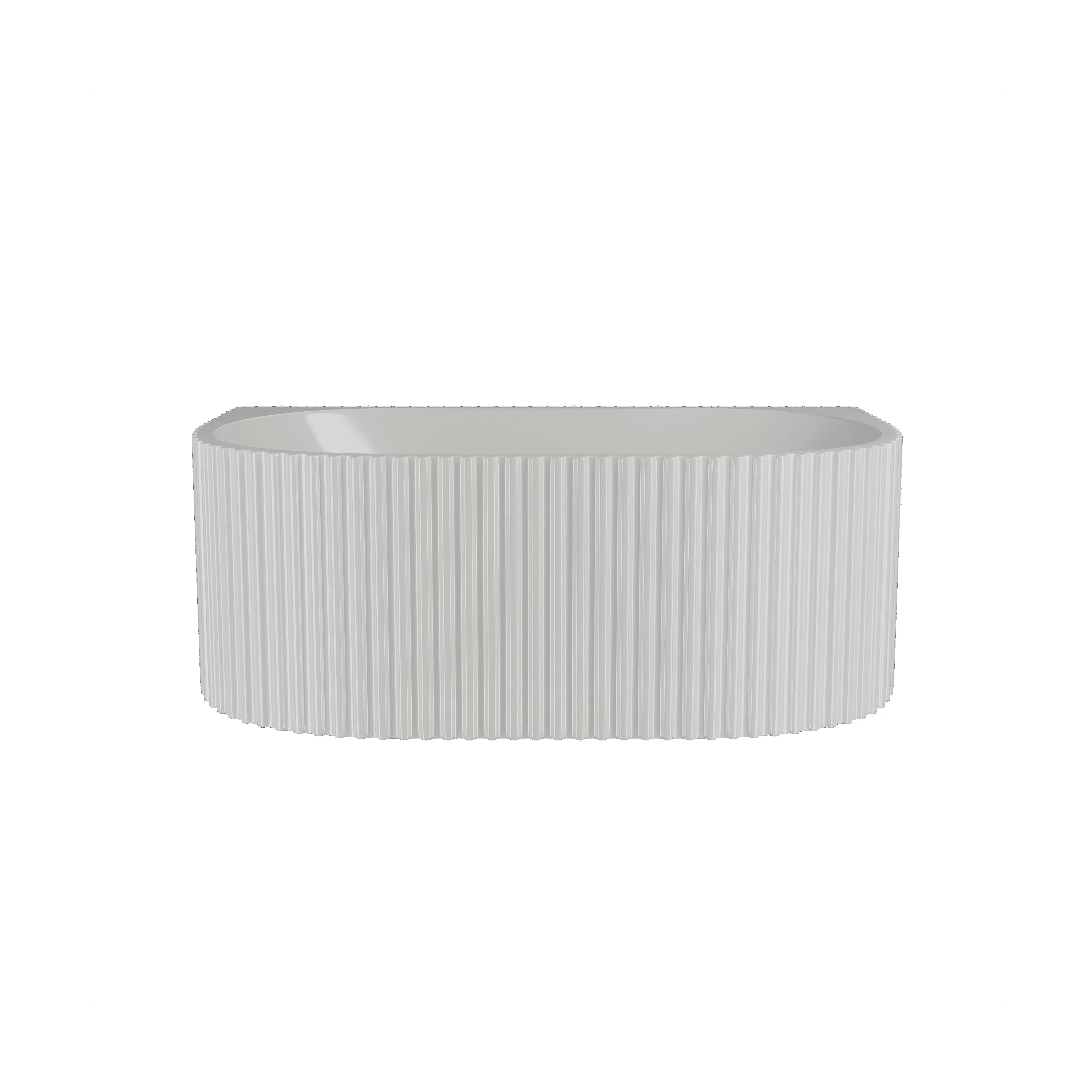 Contemporary Back To Wall Freestanding Bath with Ribbed Design - Choice of Size - Image 5