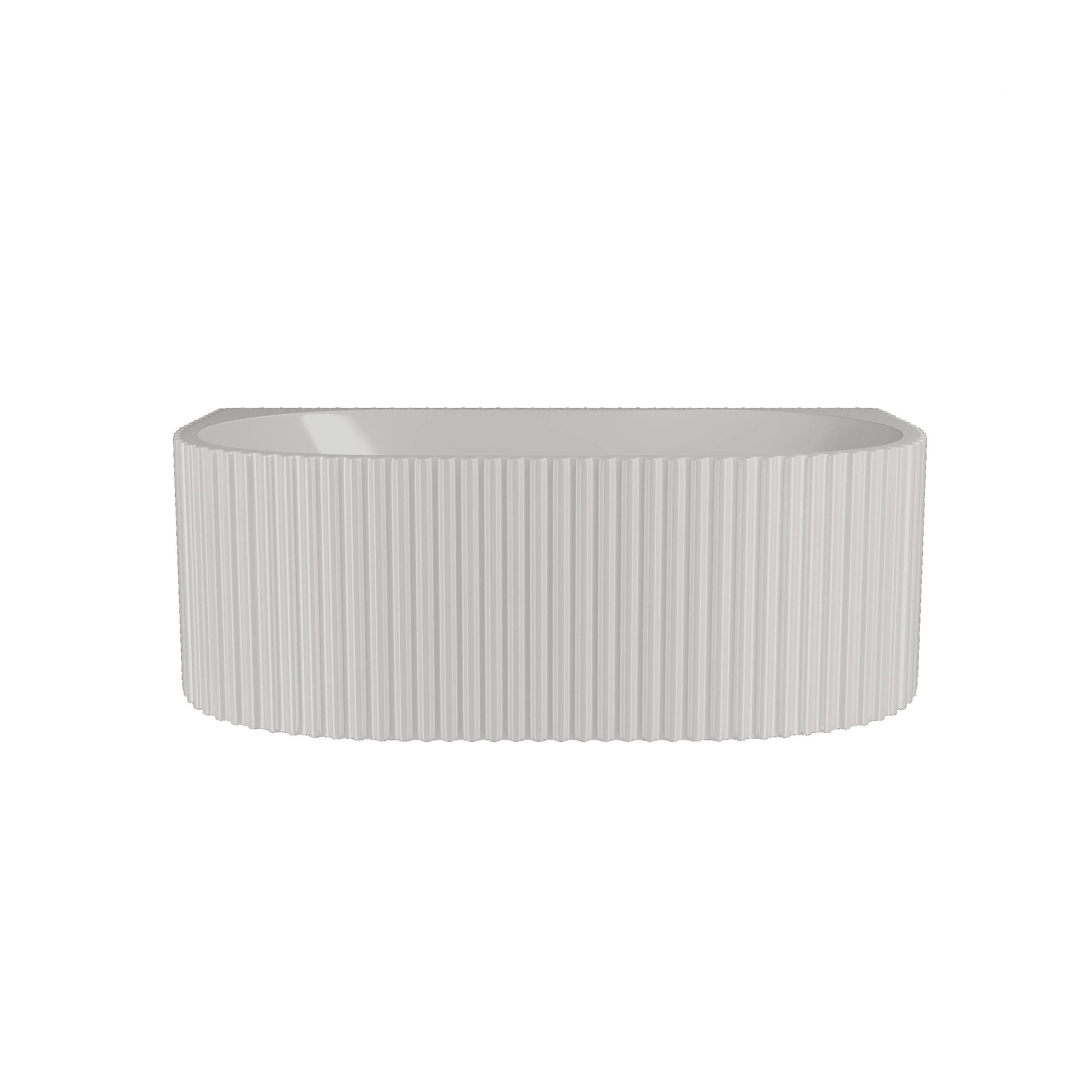 Contemporary Back To Wall Freestanding Bath with Ribbed Design - Choice of Size - Image 6