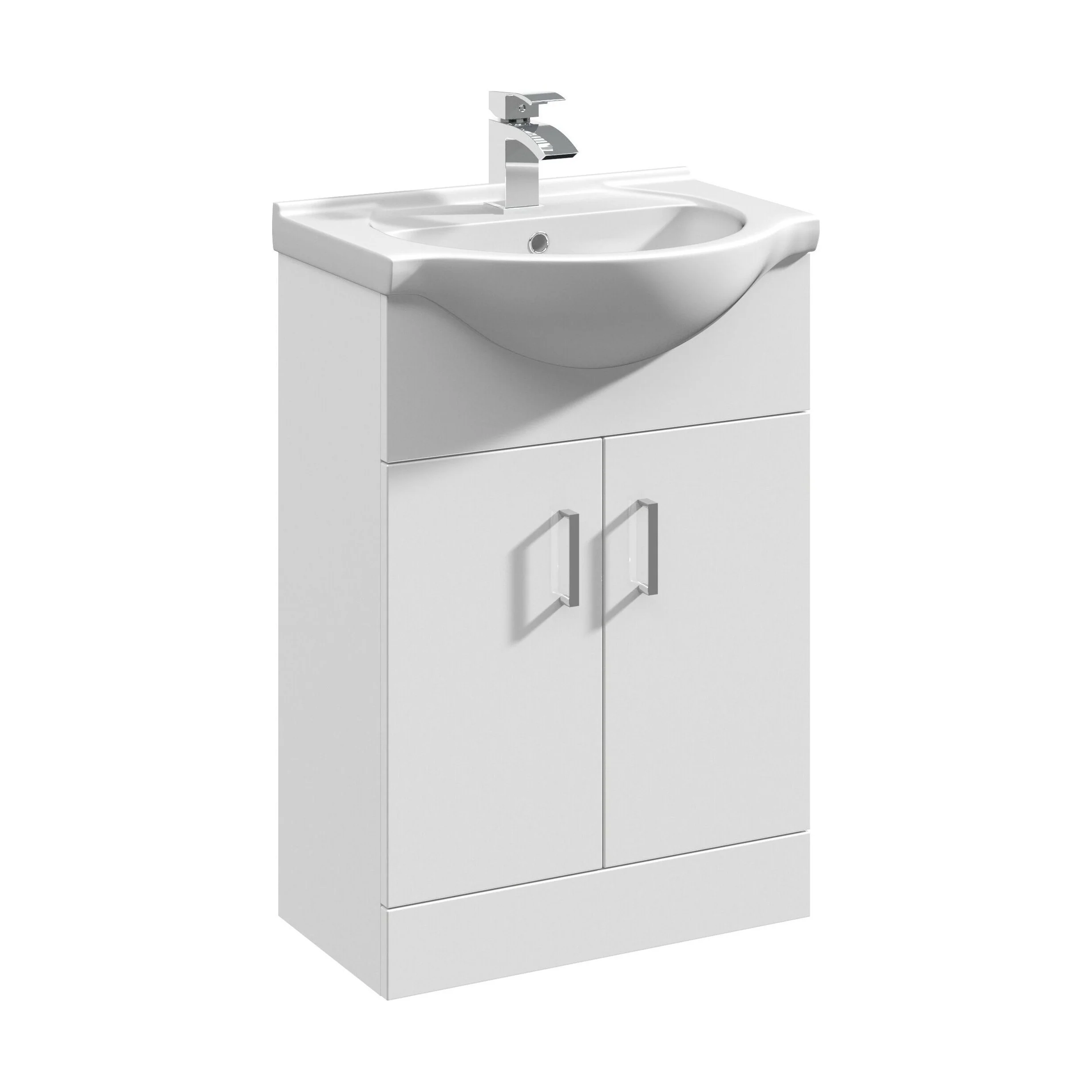 Hamstall Contemporary Floor Standing Vanity Unit with Round Ceramic Basin – Gloss White, Choice of Doors, Drawers & Sizes - Image 32