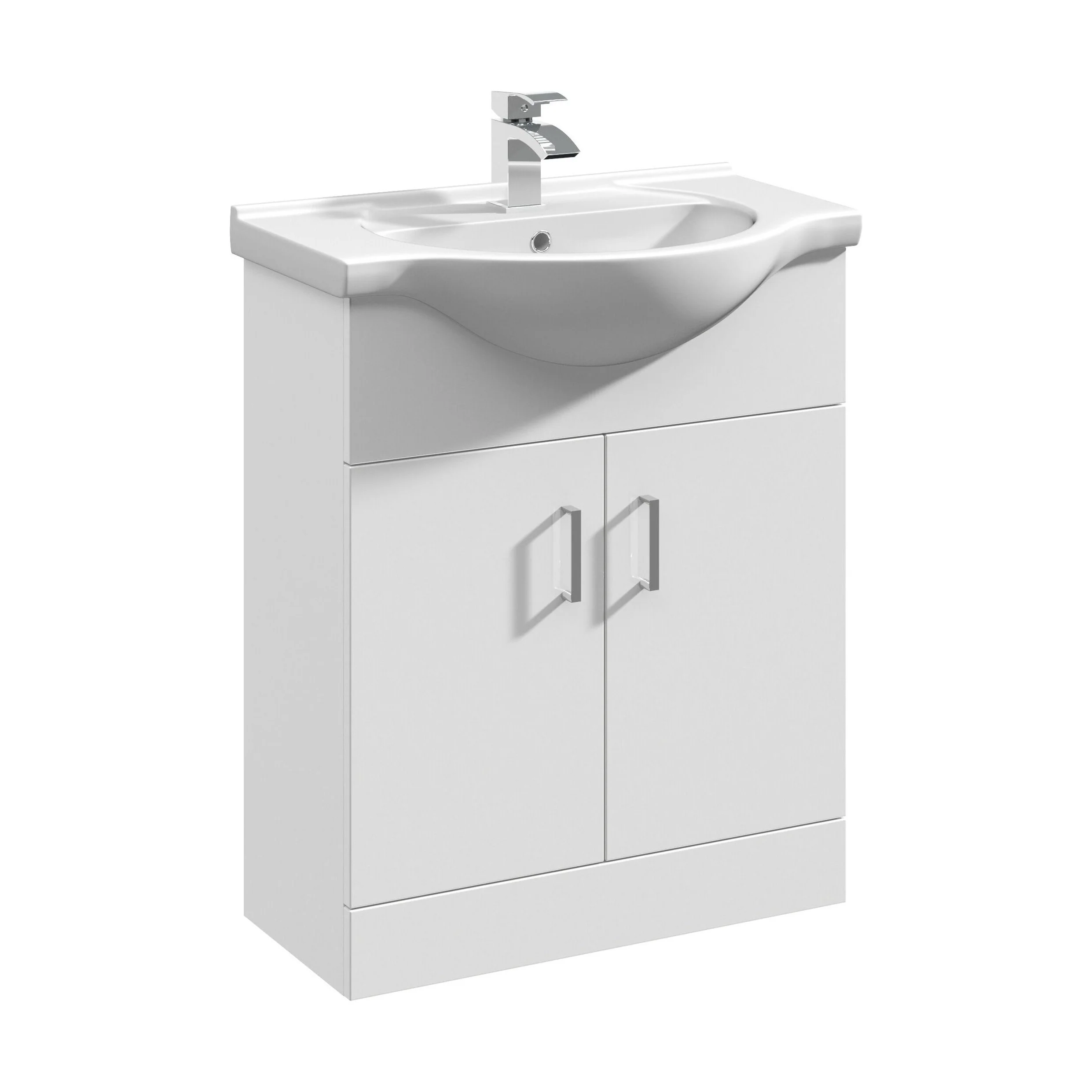 Hamstall Contemporary Floor Standing Vanity Unit with Round Ceramic Basin – Gloss White, Choice of Doors, Drawers & Sizes - Image 33