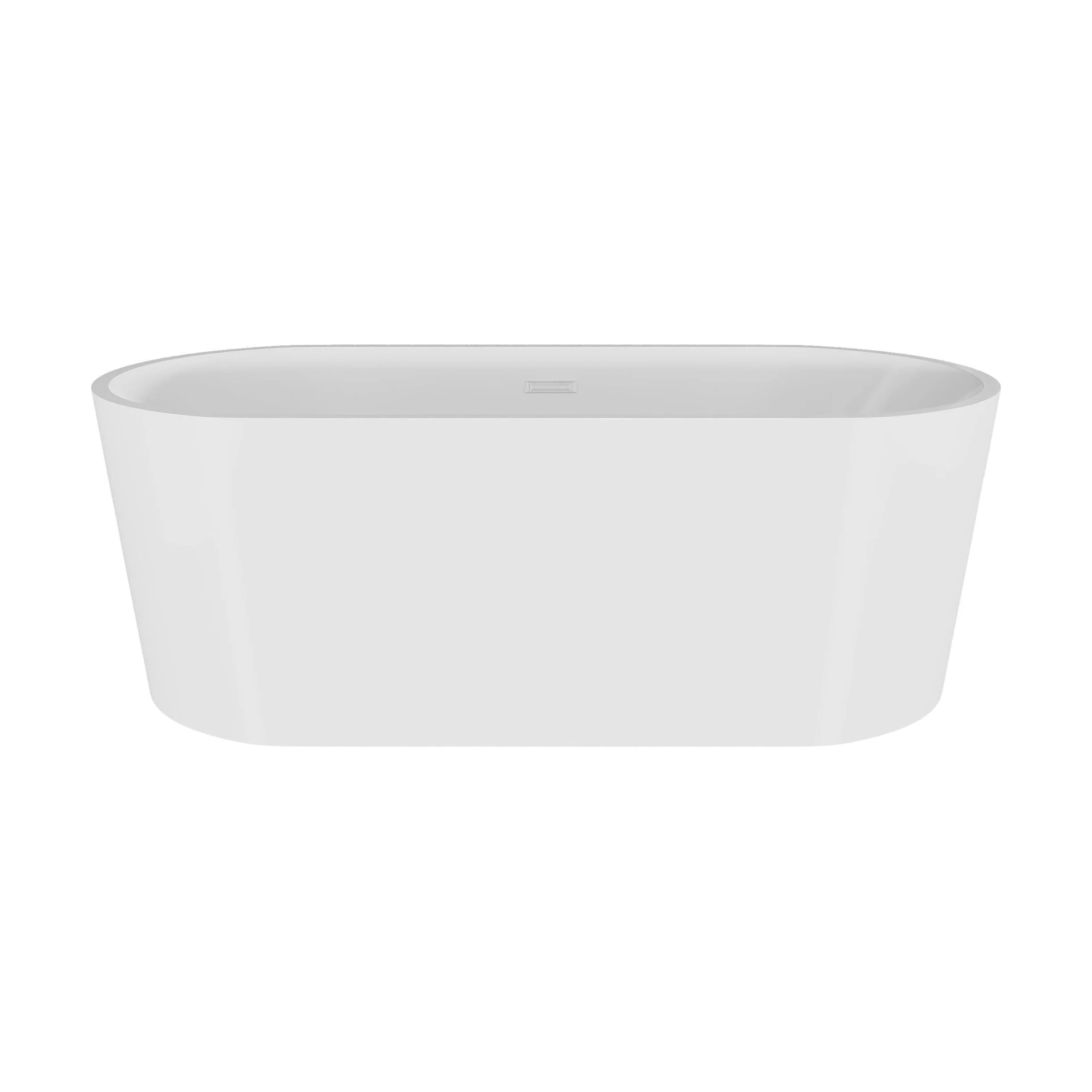 Contemporary Rounded Rectangular Freestanding Bath with Waste - Choice of Size - Image 8