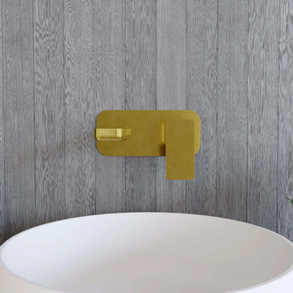 Swinscoe Contemporary Square Wall Mounted 2 Tap Hole Basin Mixer Tap - Choice of Finish - Image 14
