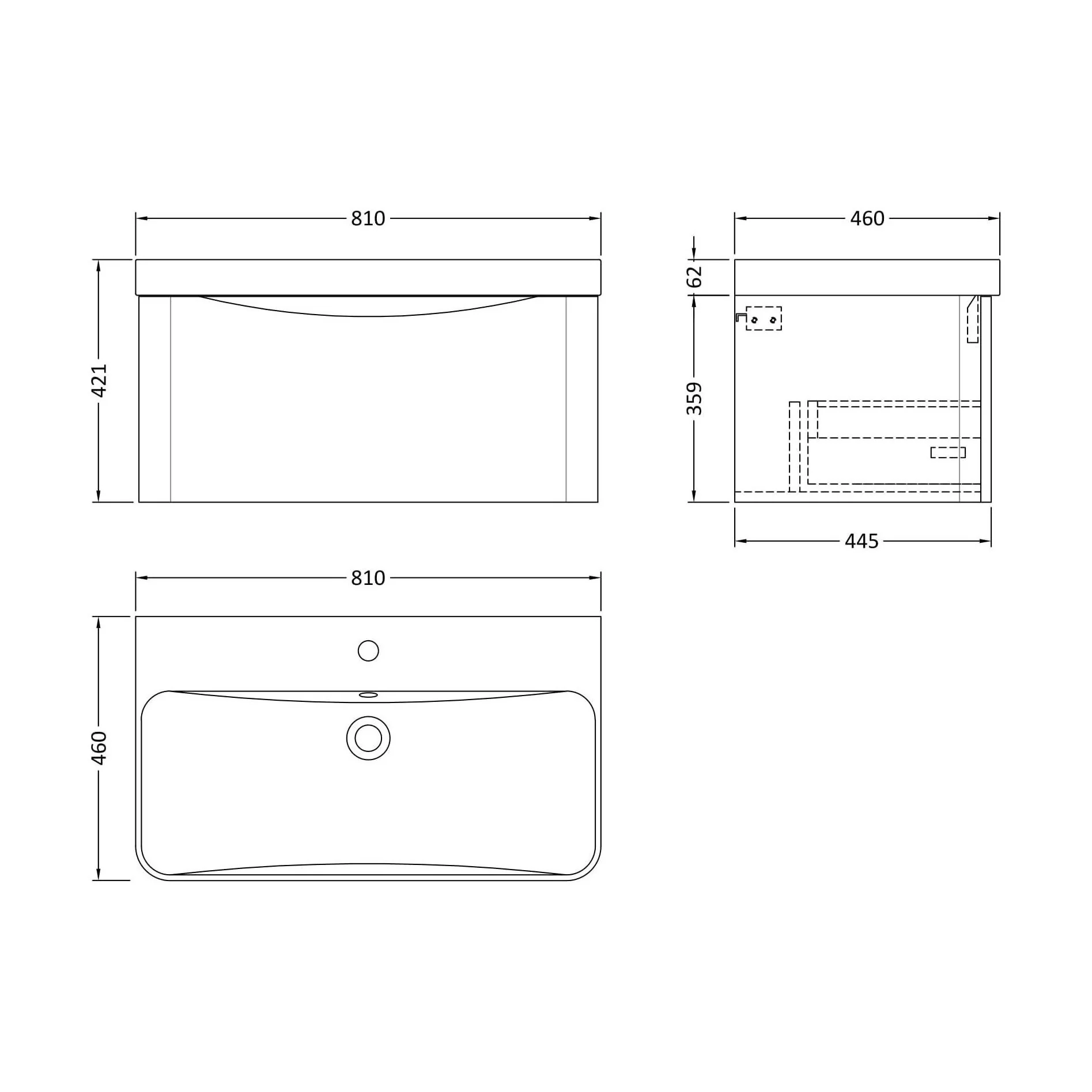 Dunwood Contemporary 1 Drawer Vanity Basin Unit, Choice of Size and Colour - Image 46